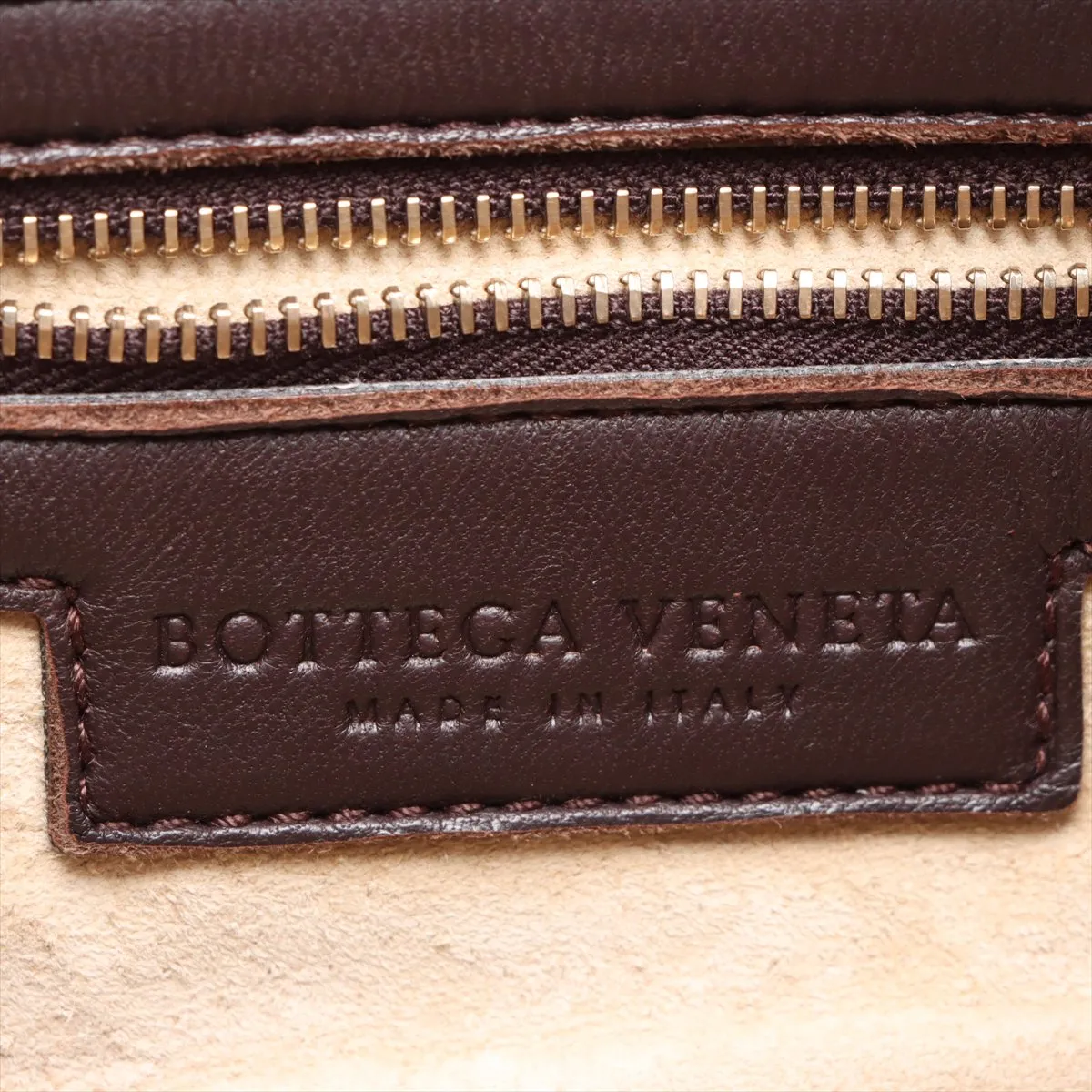 Intrecciato Hobo Leather Shoulder Bag Brown 115653 with Mirror — view 9