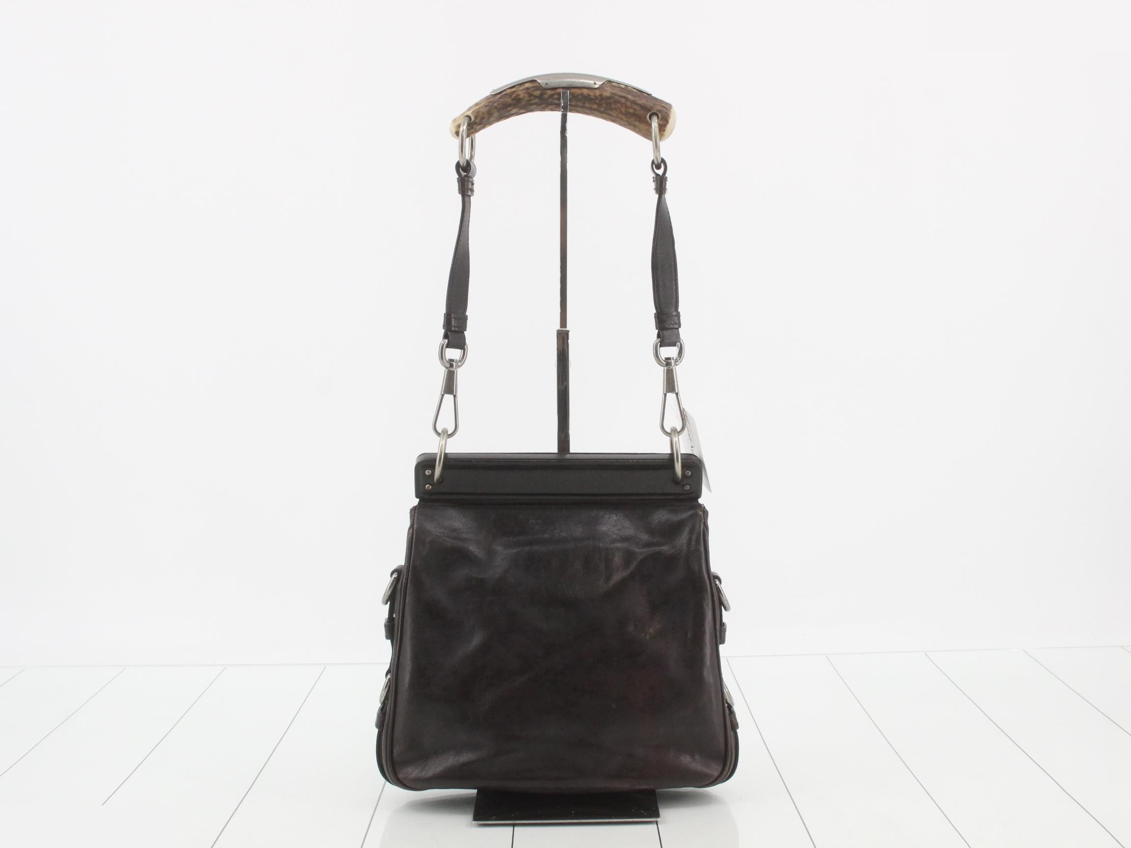 Mombasa (Tom Ford era) Leather One-Shoulder Bag, Brown — view 2