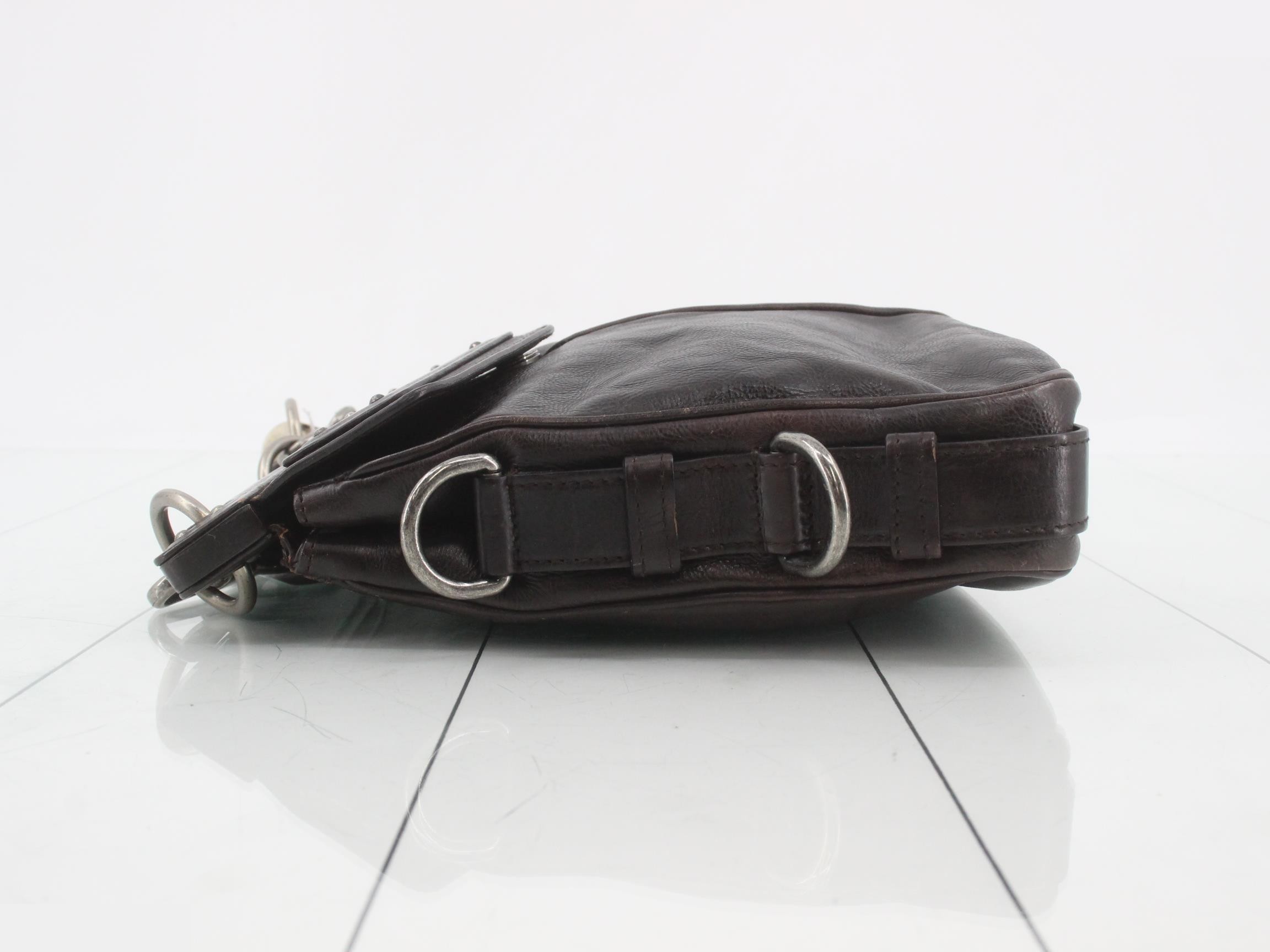 Mombasa (Tom Ford era) Leather One-Shoulder Bag, Brown — view 4