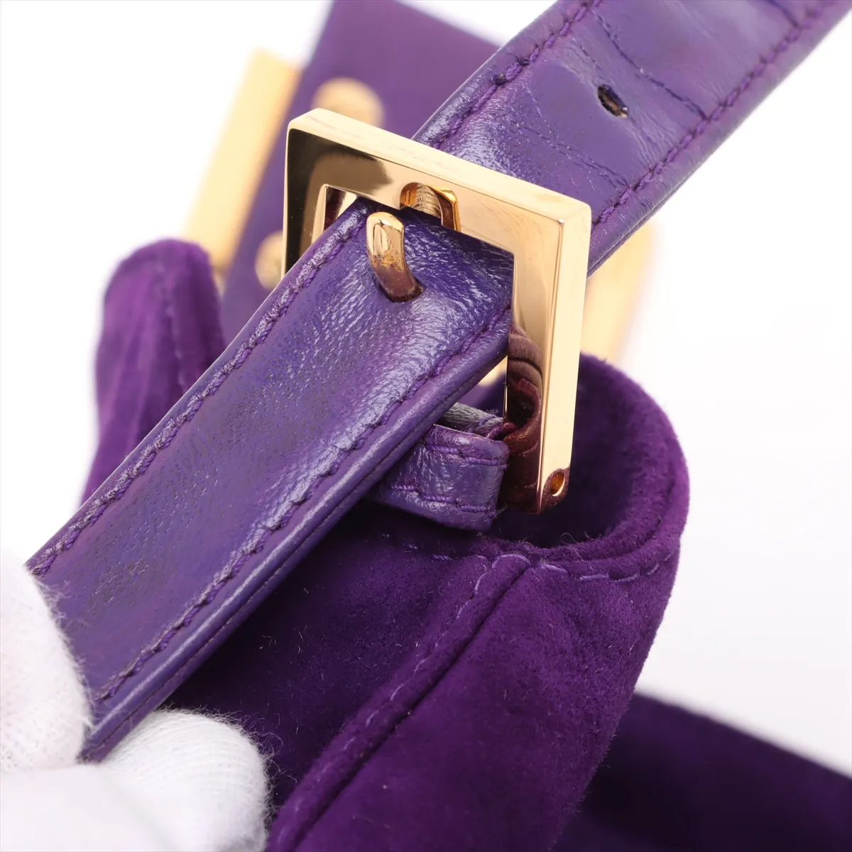 suede x leather shoulder bag purple 26725 — view 13