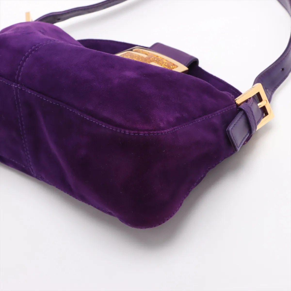 suede x leather shoulder bag purple 26725 — view 3