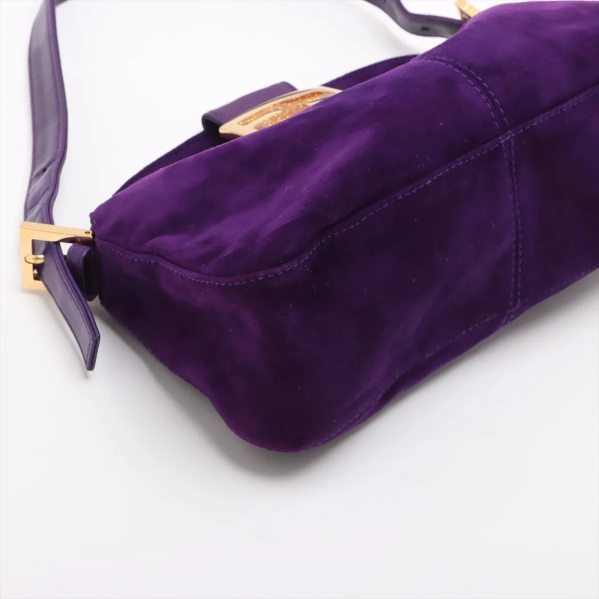 suede x leather shoulder bag purple 26725 — view 4