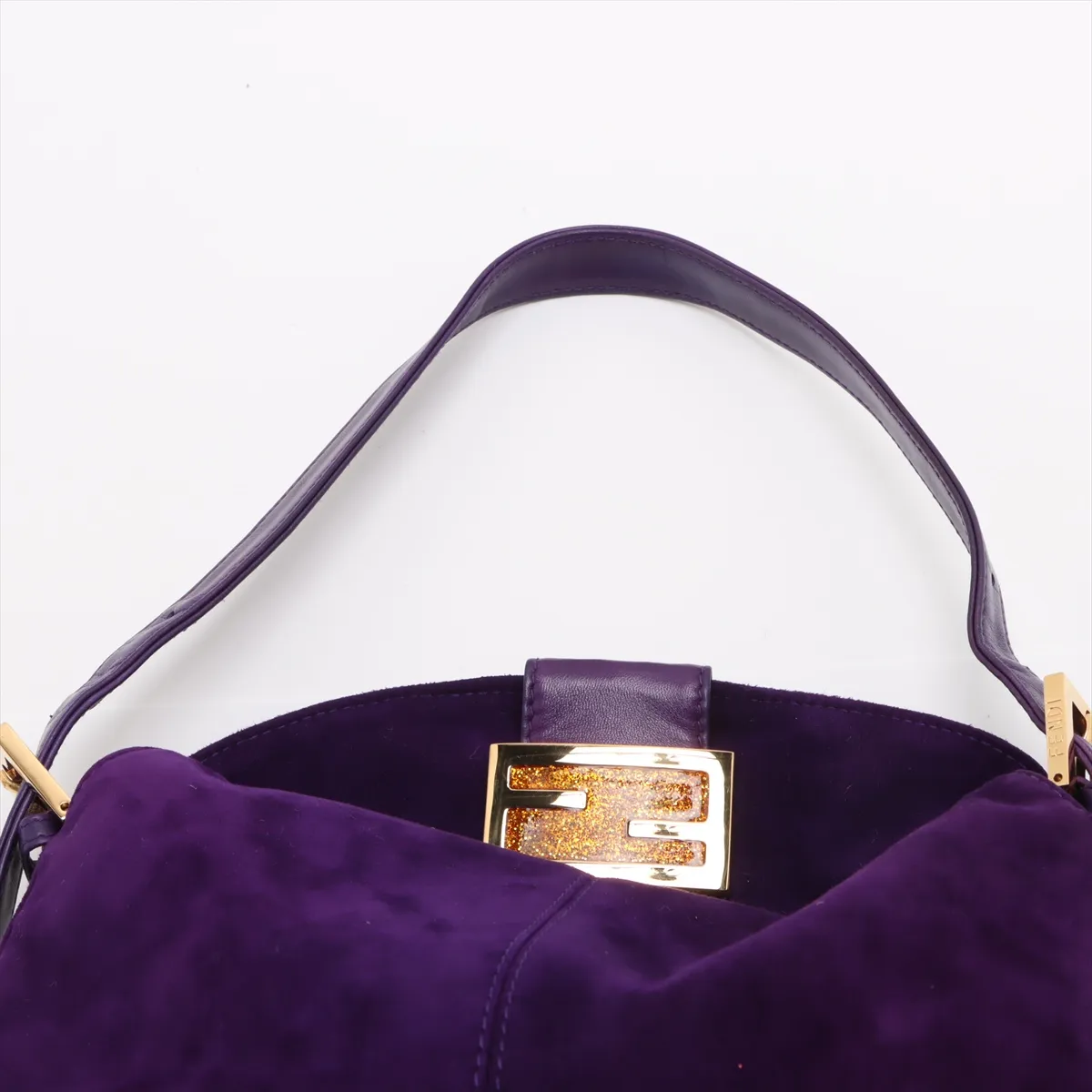 suede x leather shoulder bag purple 26725 — view 6