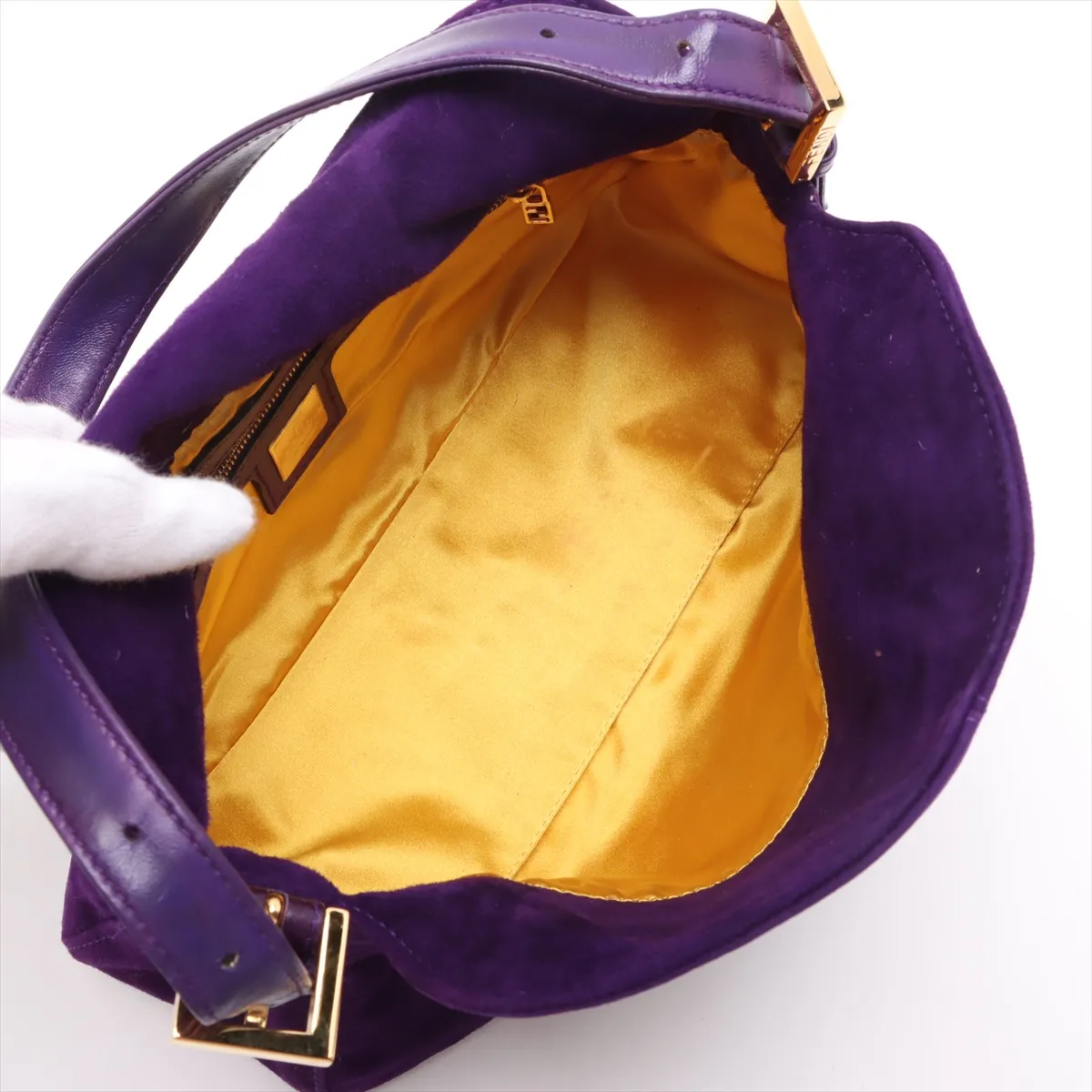 suede x leather shoulder bag purple 26725 — view 7