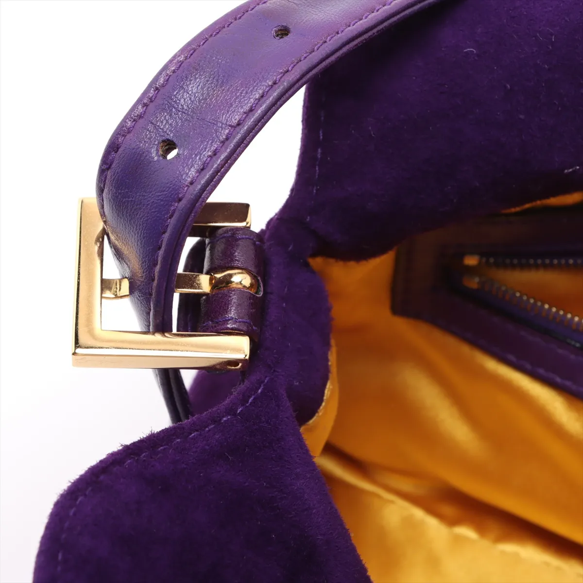 suede x leather shoulder bag purple 26725 — view 10