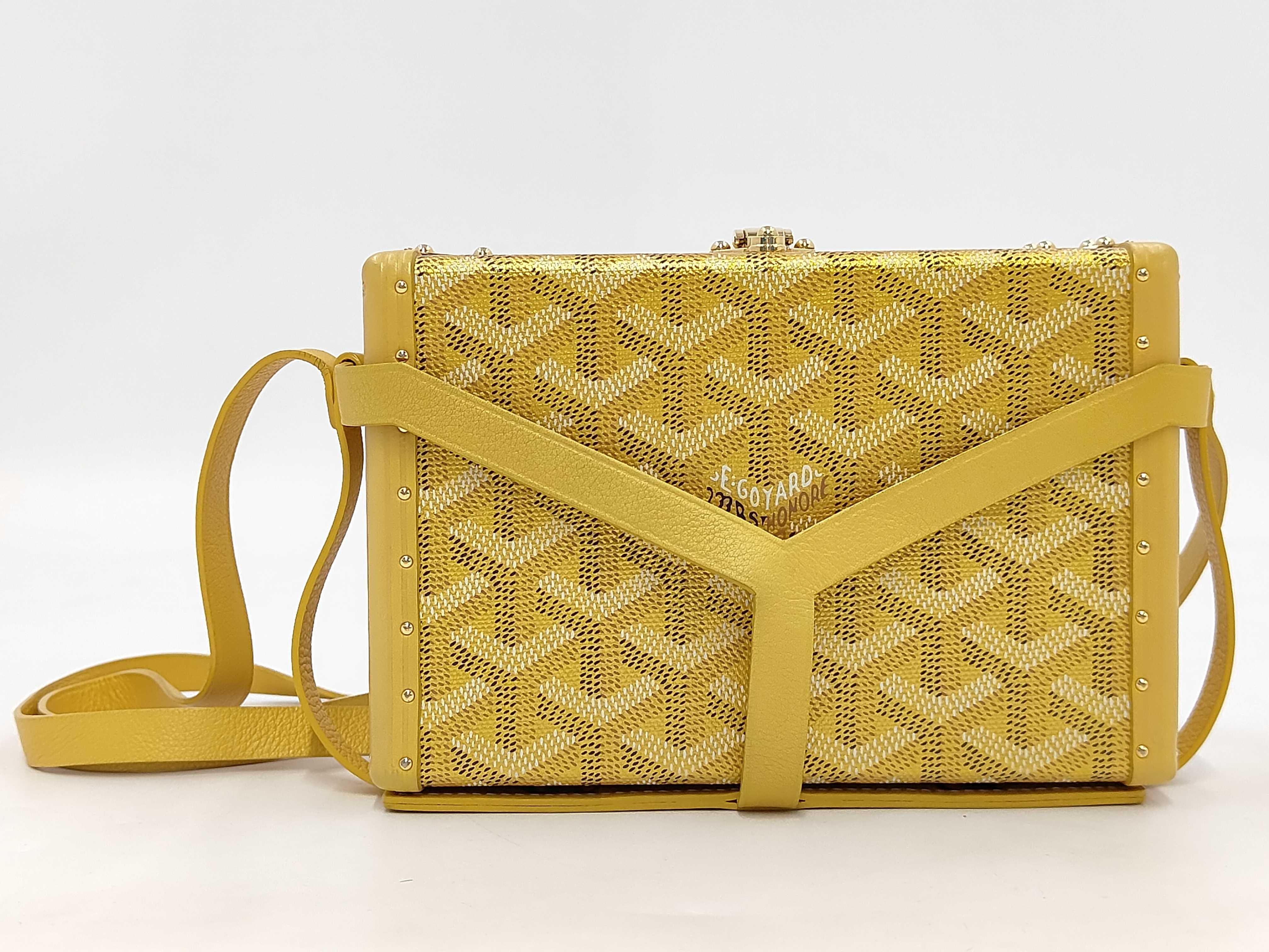 Herringbone Minaudielle Shoulder Bag Yellow Shoulder Bag