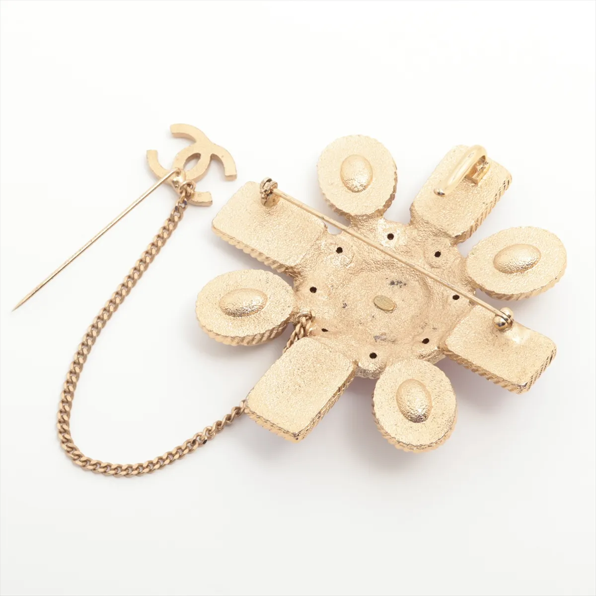 Coco Mark 02P Brooch, GP Gold. Shows wear, tarnishing, — view 2