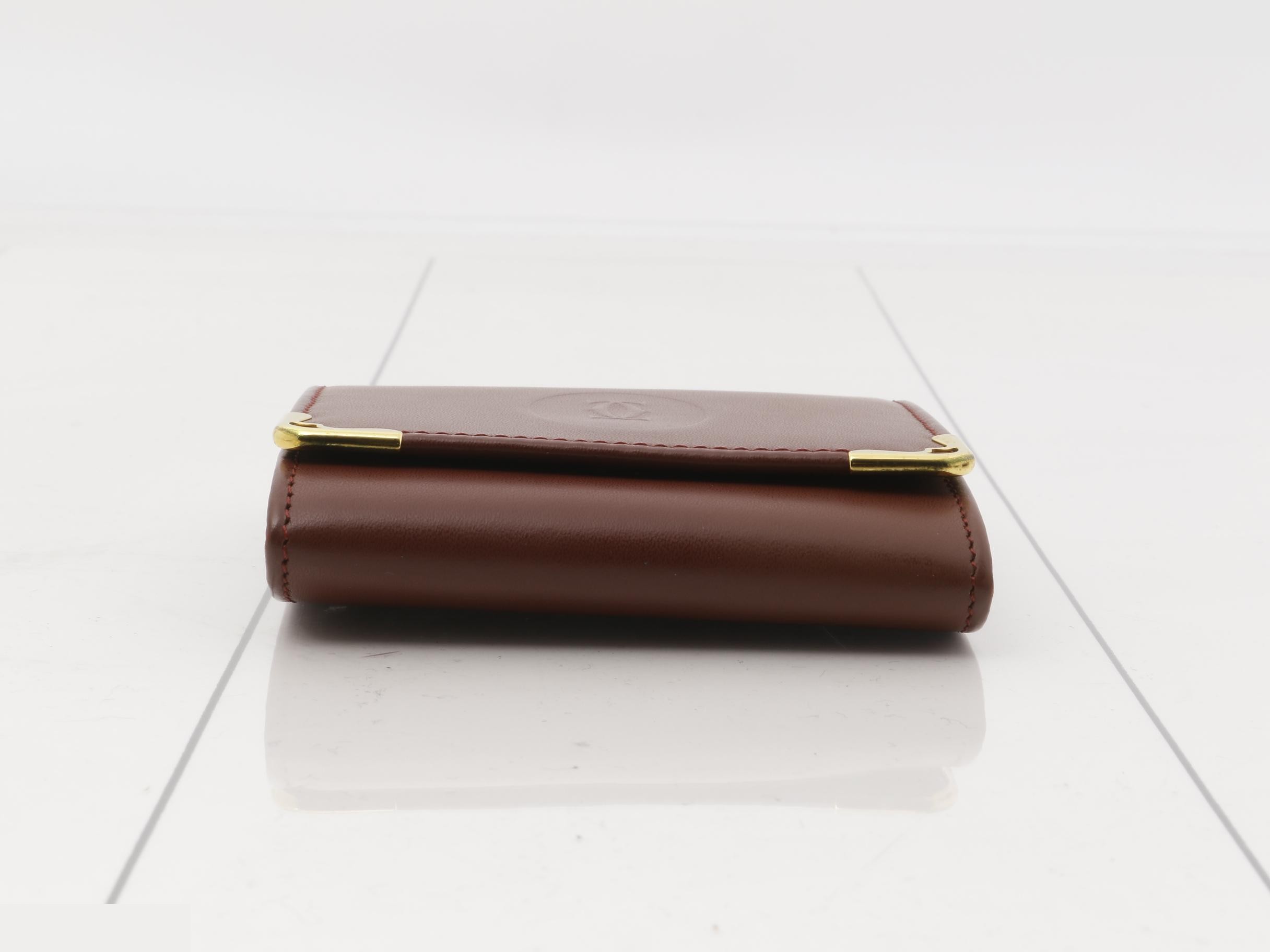 Mustline Coin Case, Leather, Bordeaux — view 3