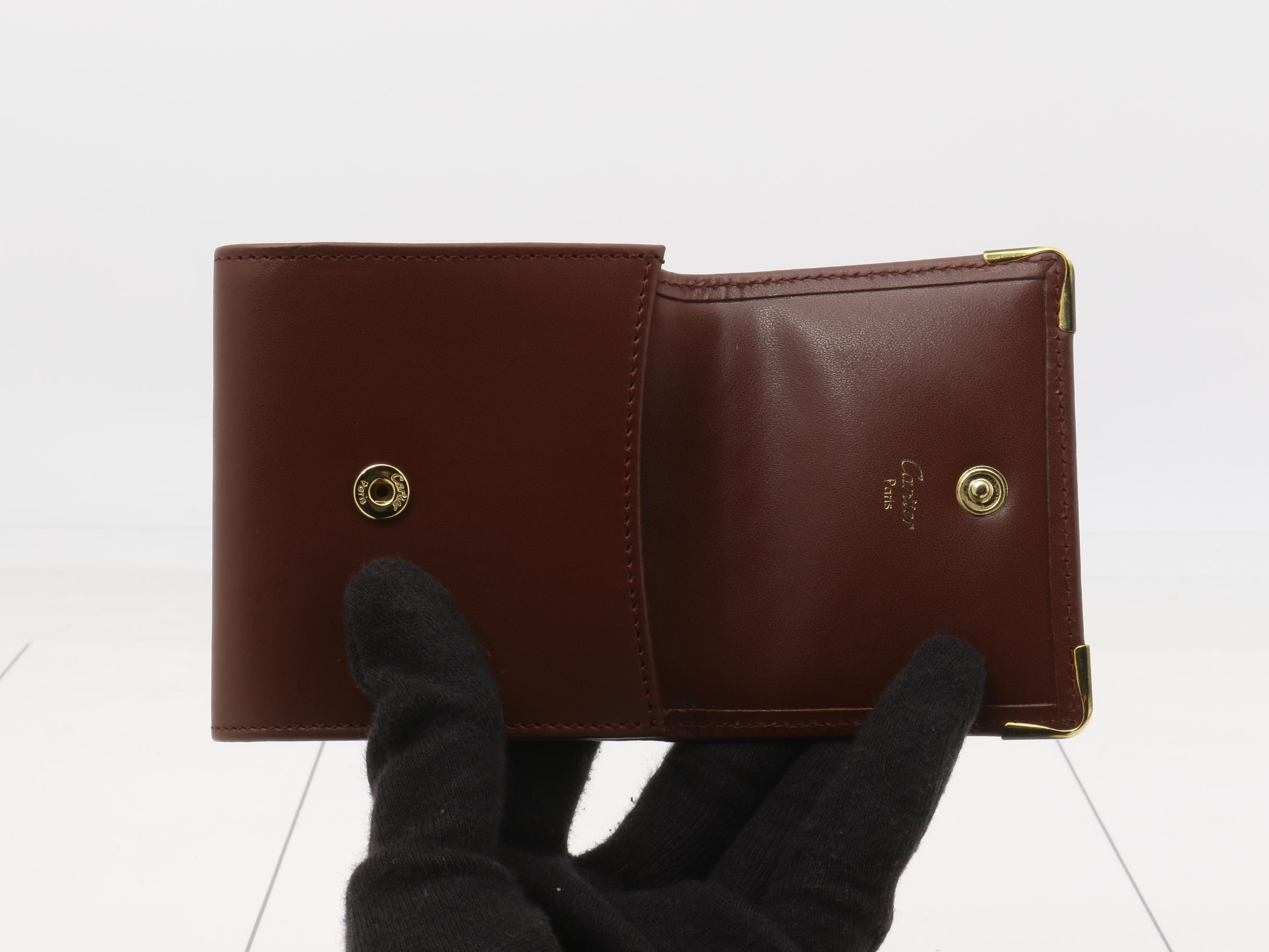 Mustline Coin Case, Leather, Bordeaux — view 4