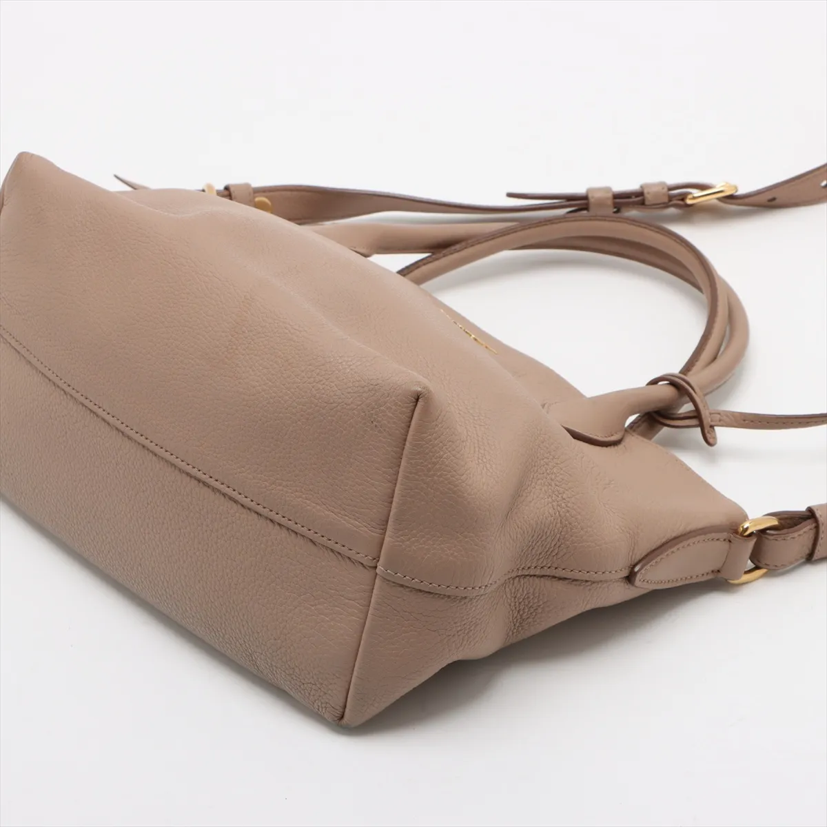 Vitello Dino Leather 2WAY Handbag Beige — view 3