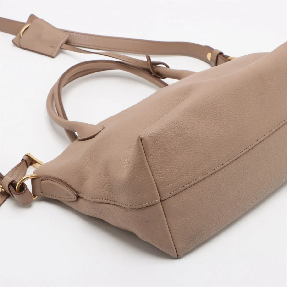 Vitello Dino Leather 2WAY Handbag Beige — view 4