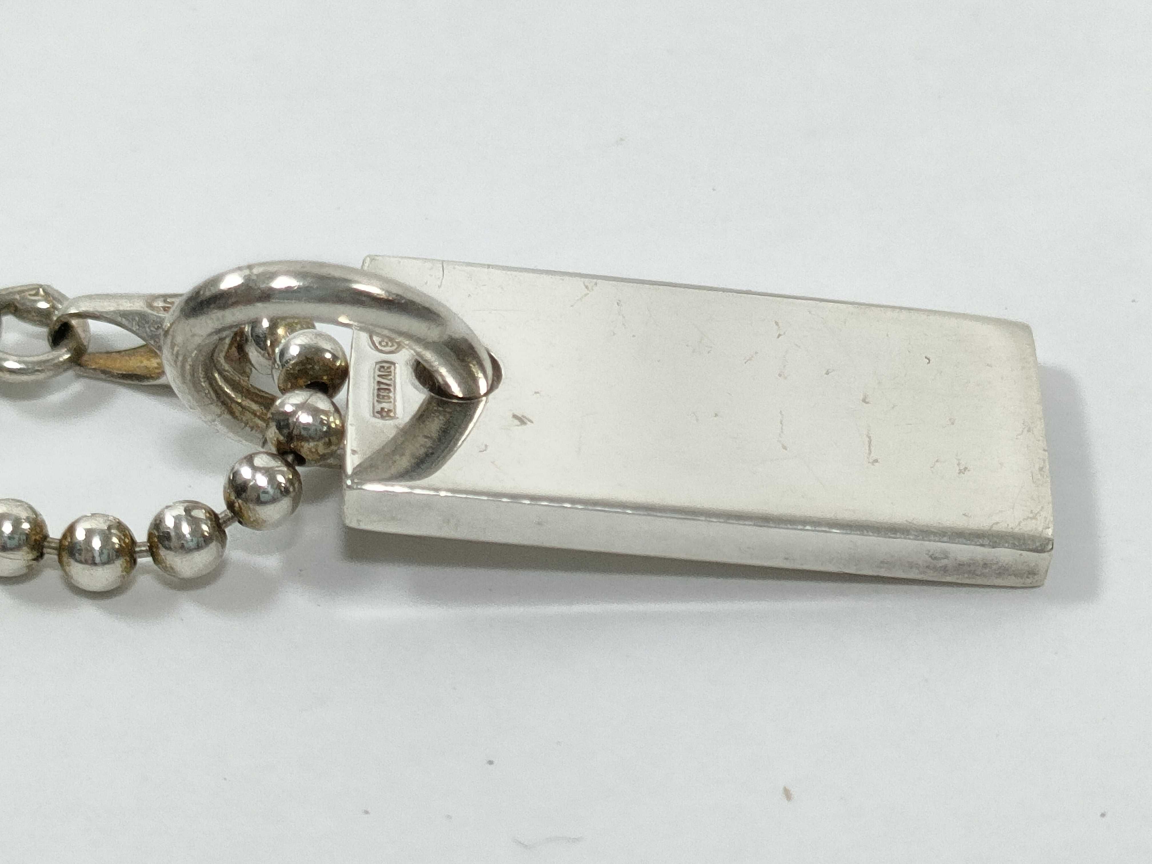 bracelet, ball chain, plate, SV925, 6.9g, key case/key holder. — view 6