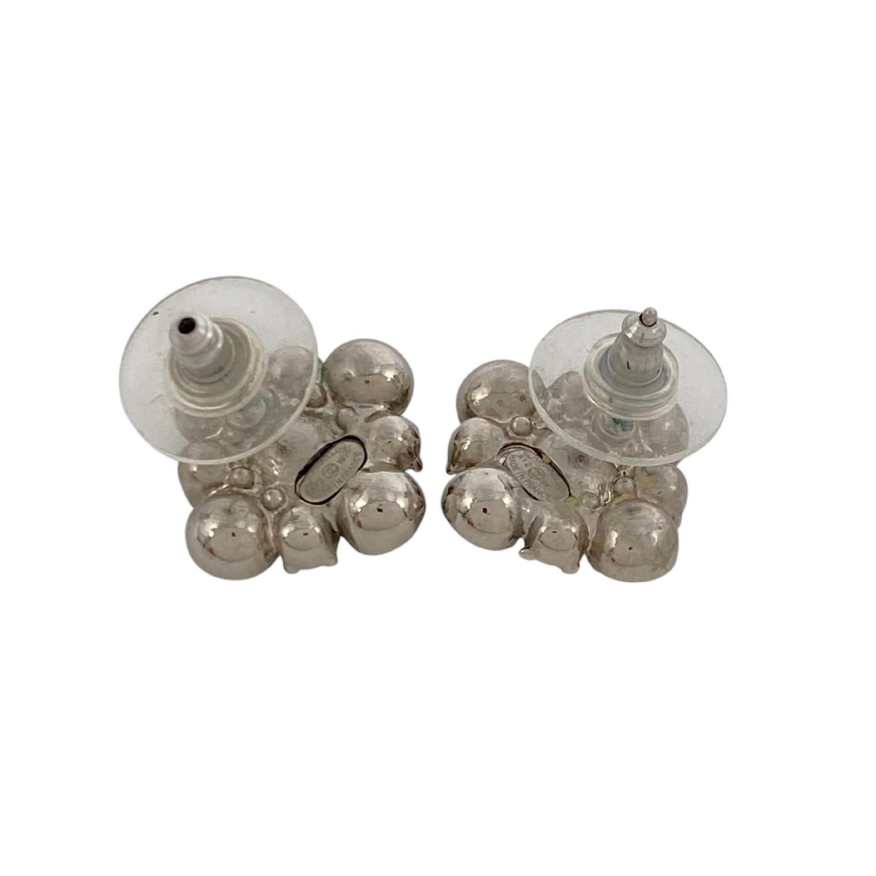 【*Shipped from: Hong Kong*】CHANEL ( ) Silver-colored Metal/Rhinestone Coco Mark A12W Earrings — view 4