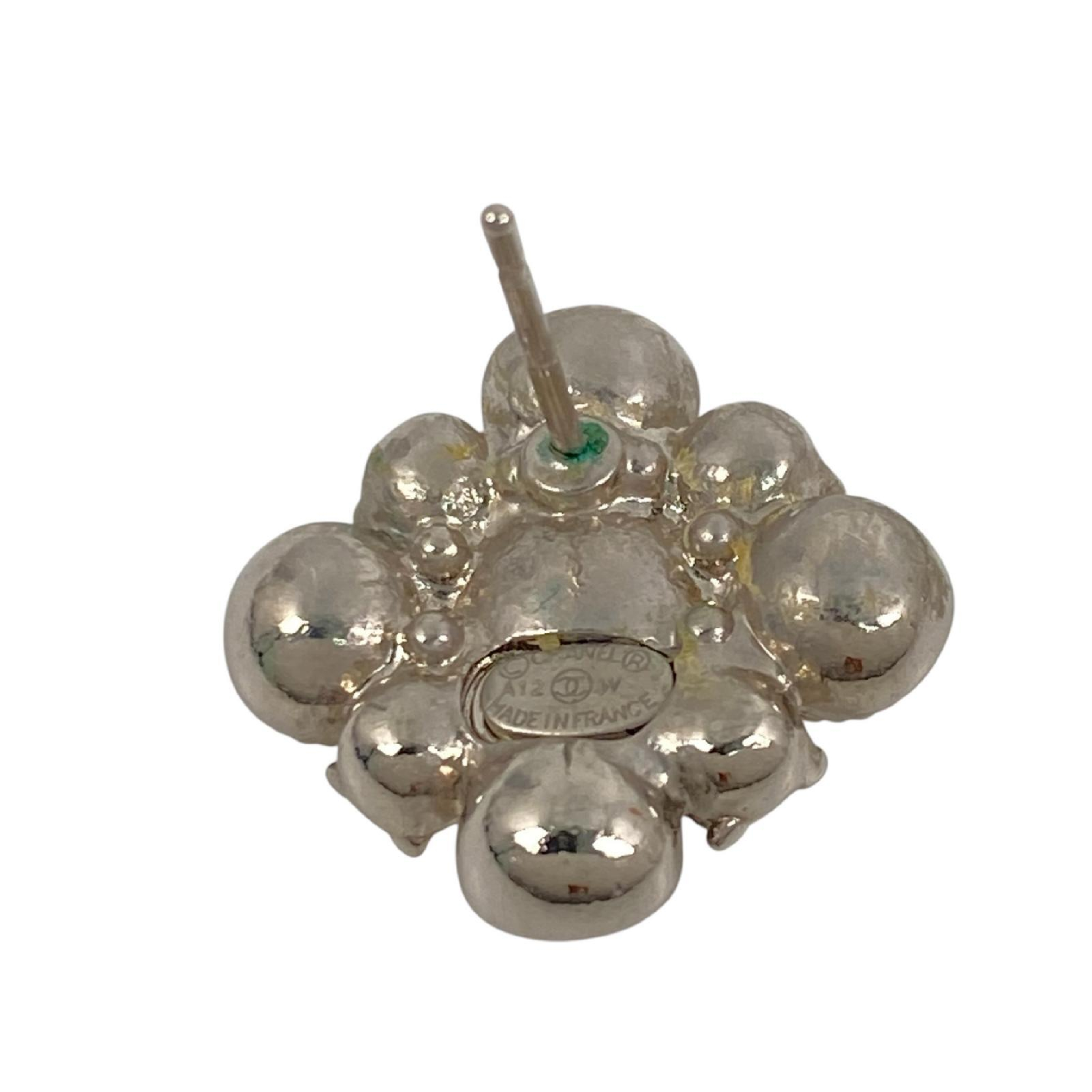 【*Shipped from: Hong Kong*】CHANEL ( ) Silver-colored Metal/Rhinestone Coco Mark A12W Earrings — view 8