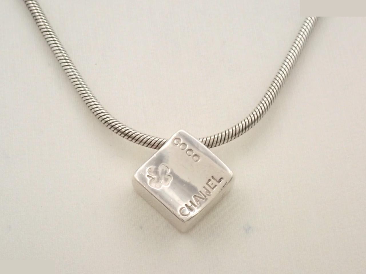 necklace, 925 sterling silver, 17.8g, logo, clover design.