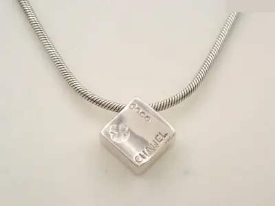 necklace, 925 sterling silver, 17.8g, logo, clover design.
