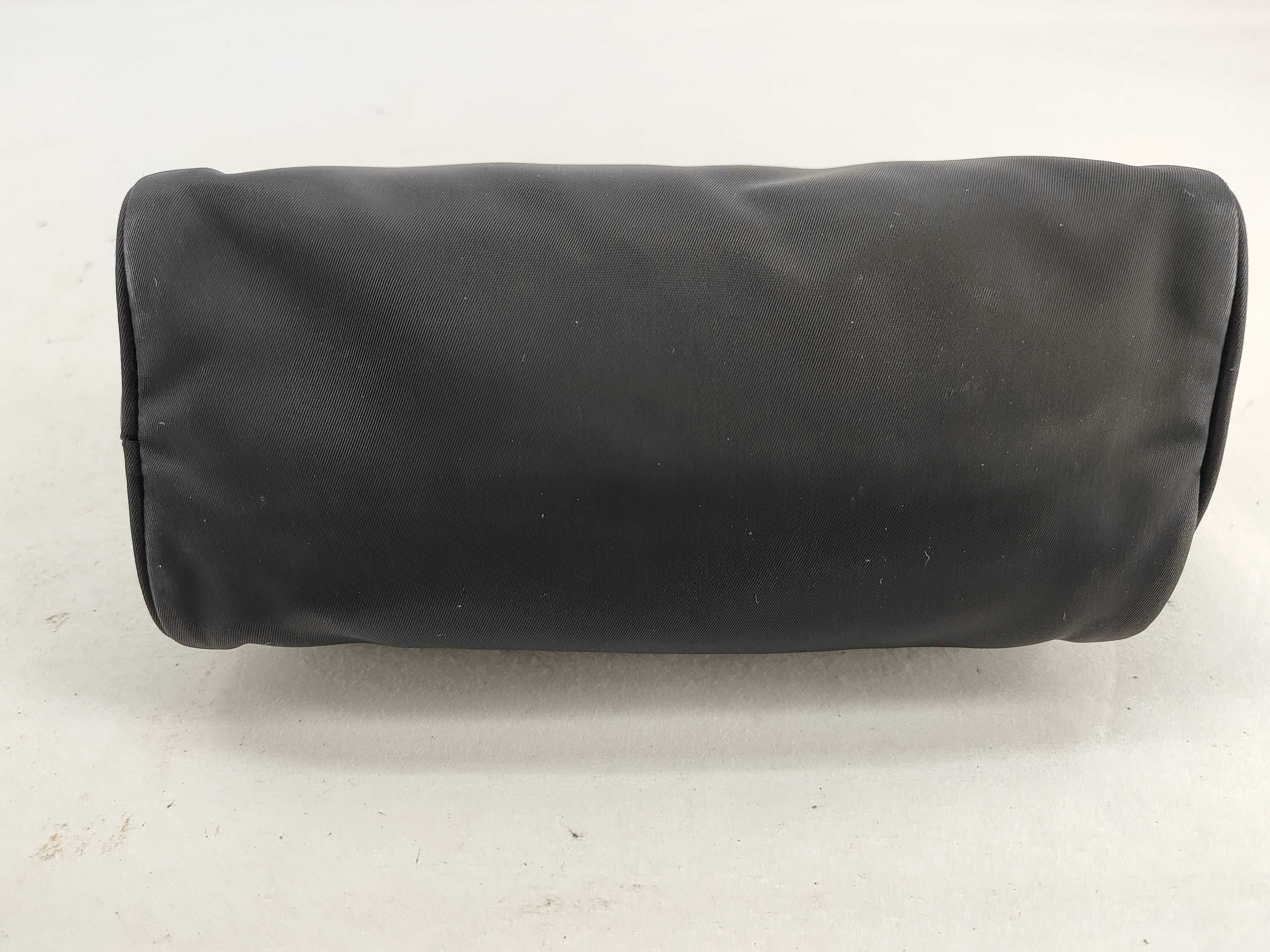 Nylon Logo Plate Pouch with Strap, Saffiano Leather, Black Pouch — view 10