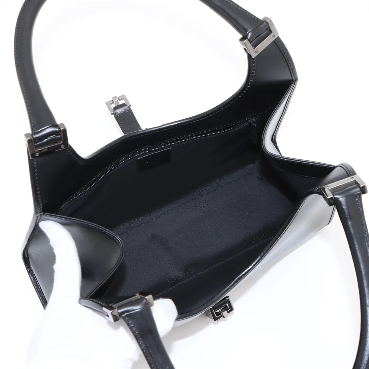 Jackie Leather Handbag Black — view 7
