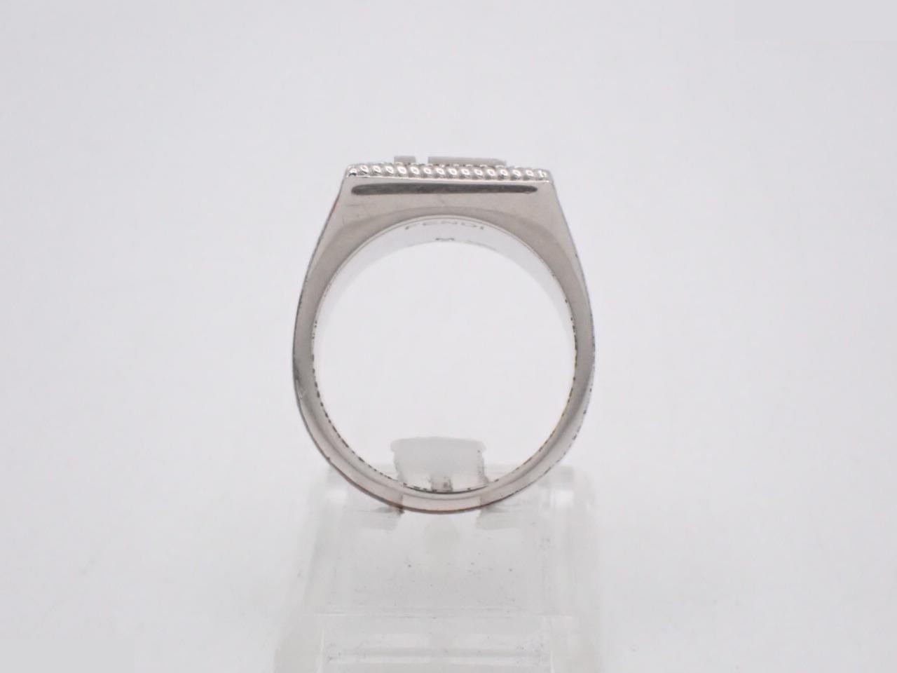 Box included. Fendi FF logo guilloché ring, size #21. — view 3