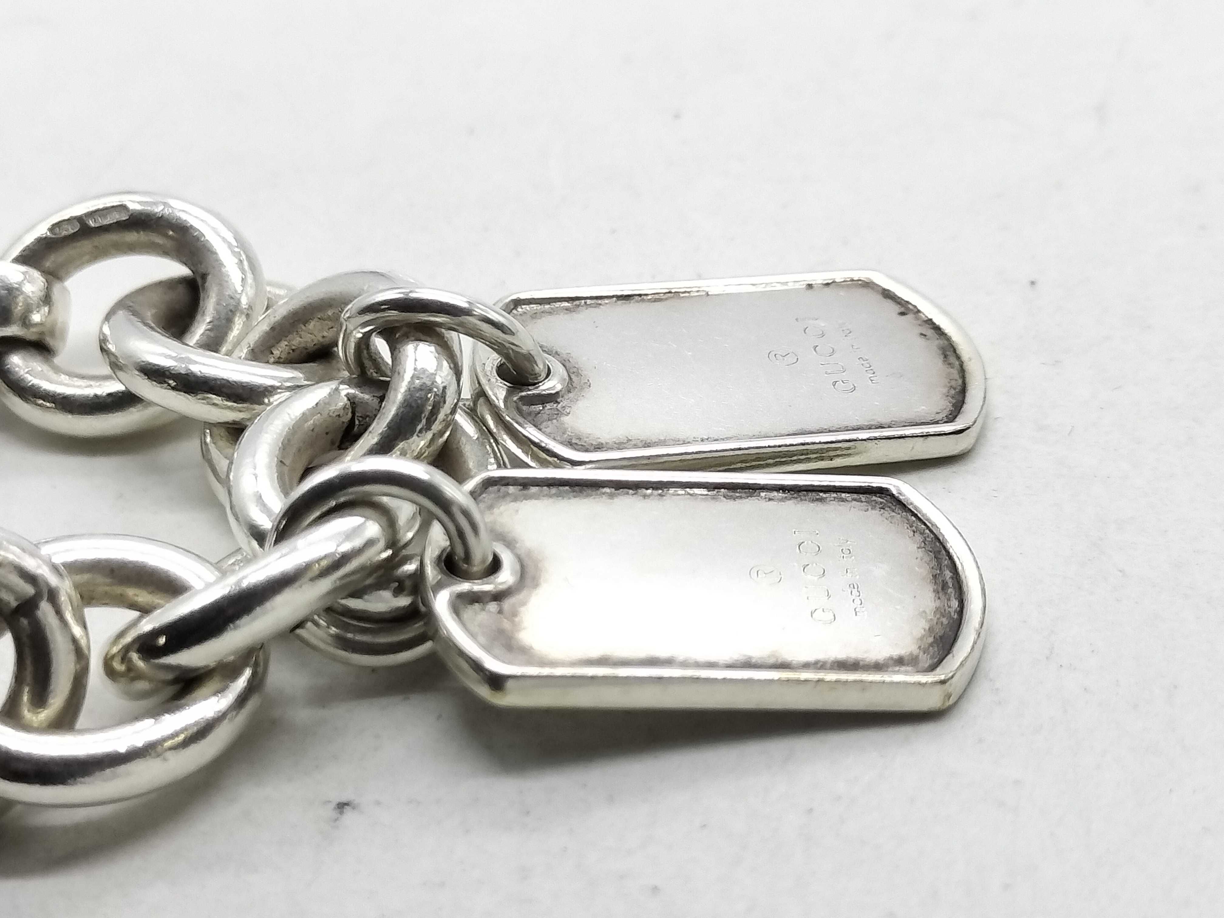 Double Dog Tag Chain Bracelet 925 Bracelet/Bangle — view 4