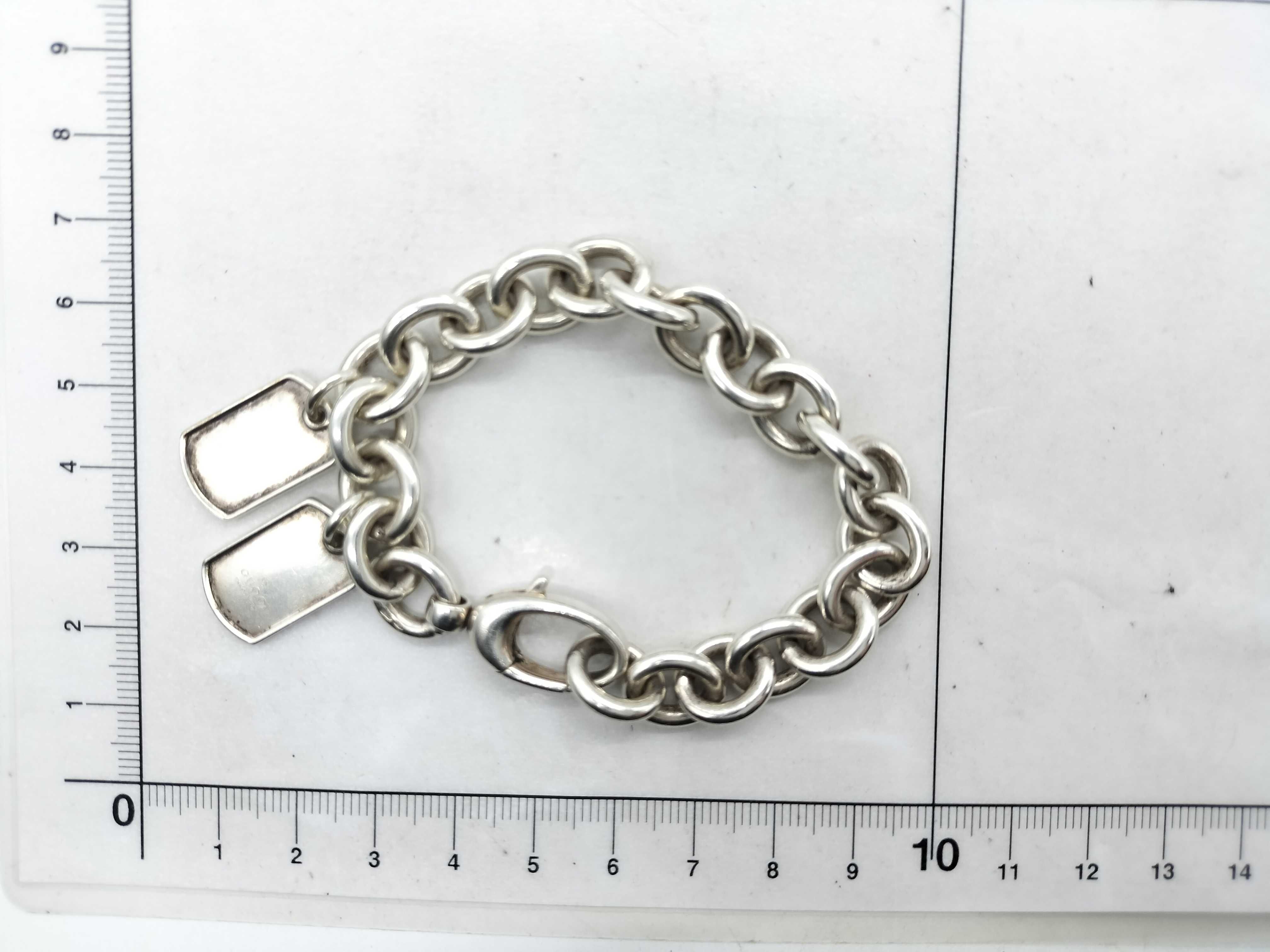 Double Dog Tag Chain Bracelet 925 Bracelet/Bangle — view 7