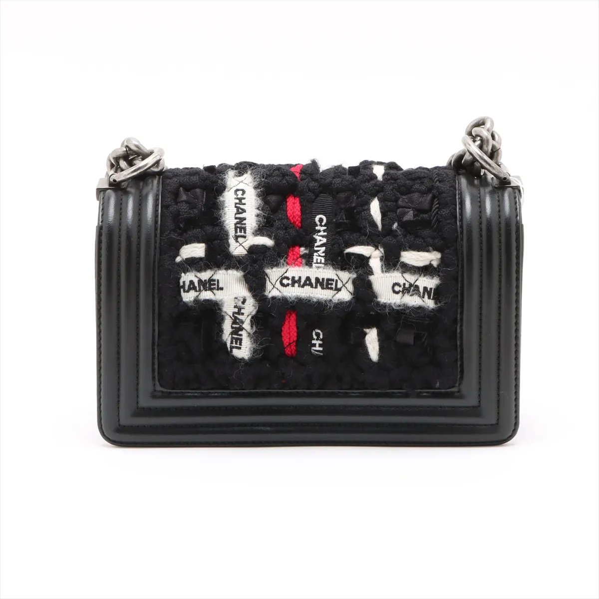Boy Chanel 20 Small Tweed x Lambskin Chain Shoulder Bag Multicolor Gunmetal Hardware 23561536 23rd Series A67085 — view 2