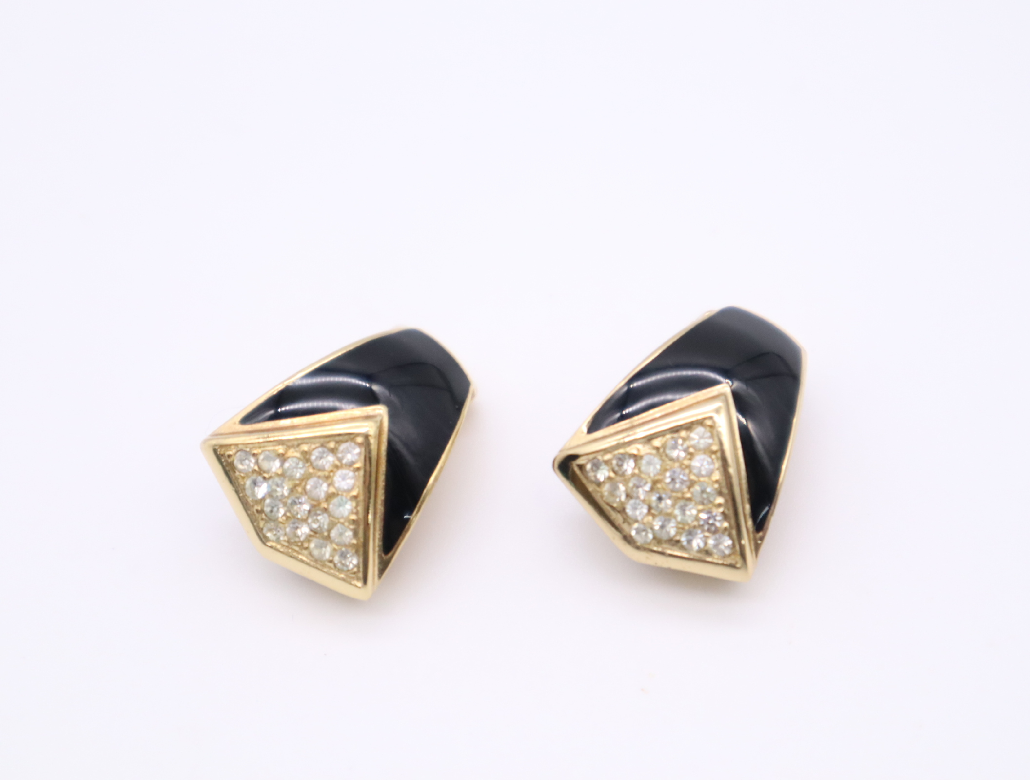 GP/Rhinestone Gold Black Earrings — view 2