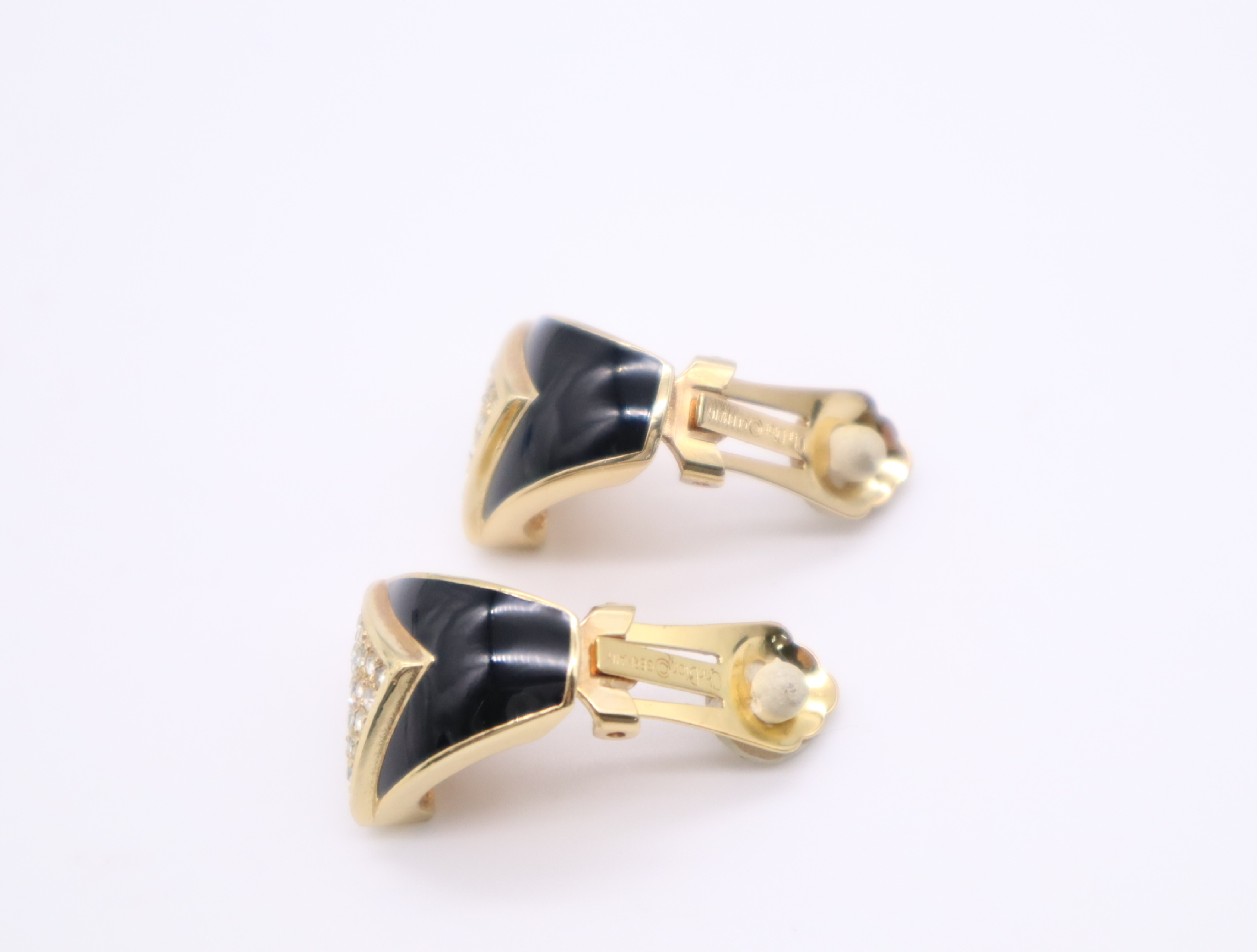 GP/Rhinestone Gold Black Earrings — view 4