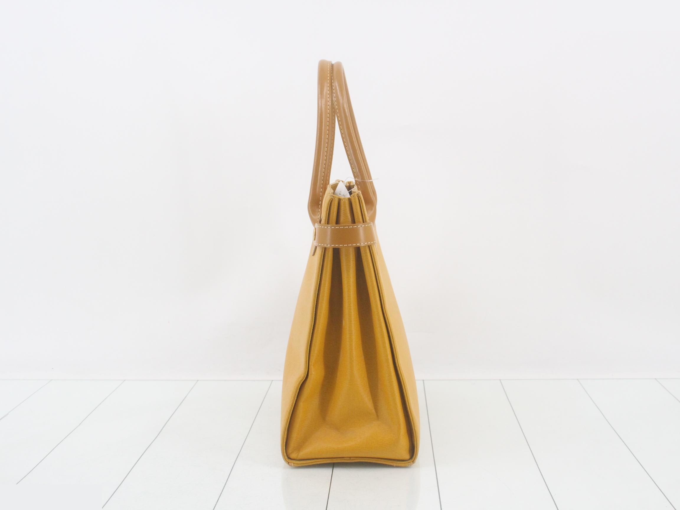 Leather tote bag, yellow — view 3