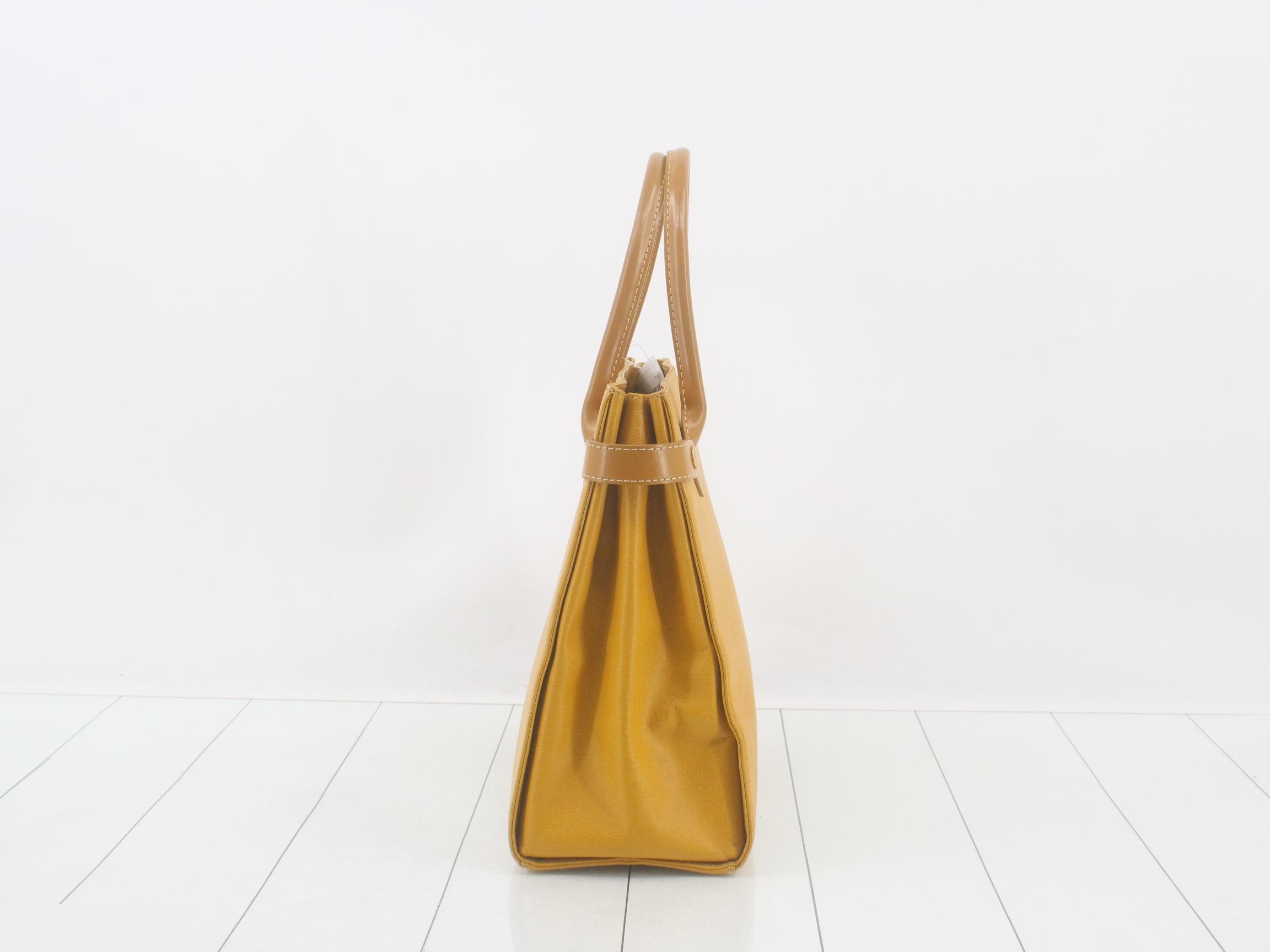 Leather tote bag, yellow — view 4