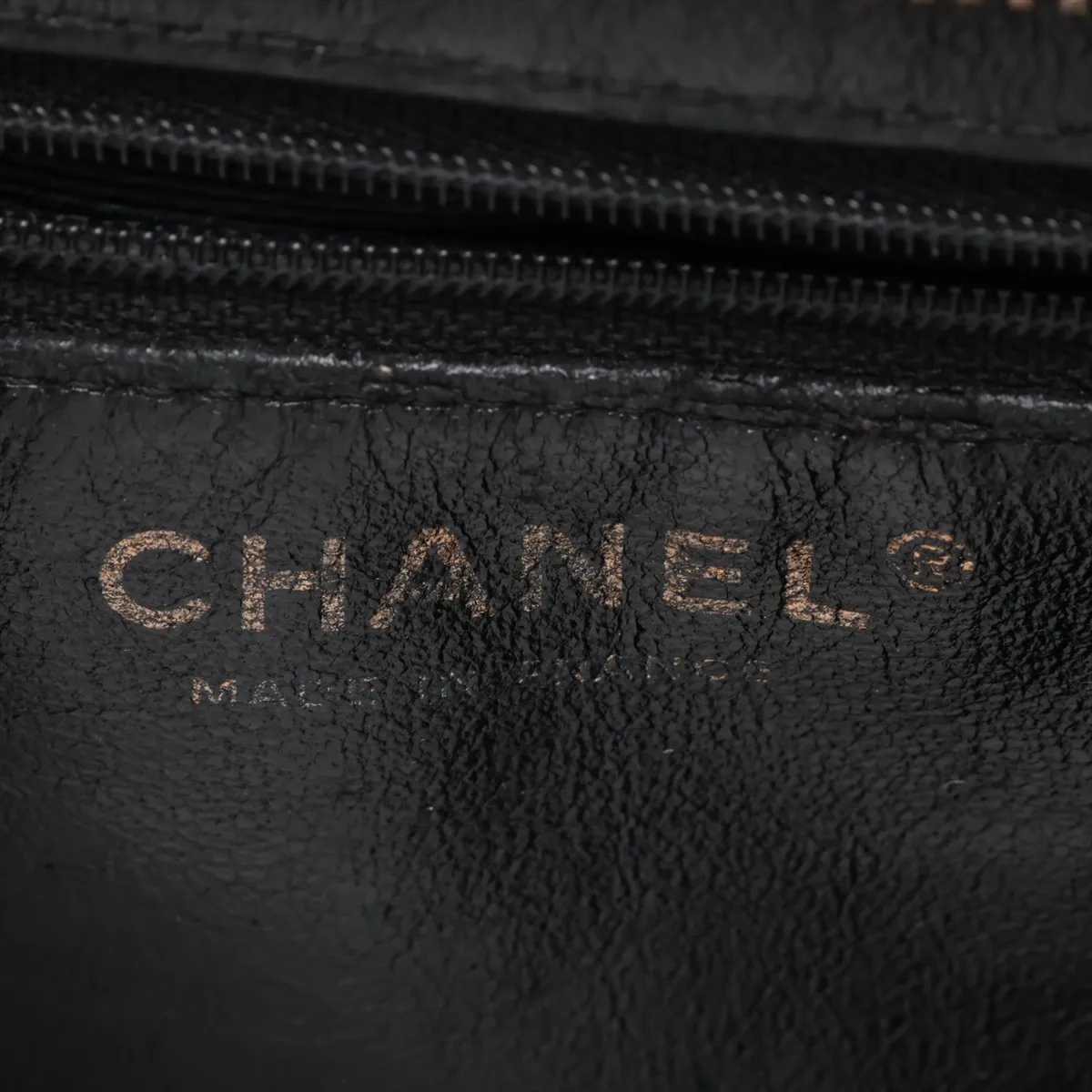 reissue caviar leather tote bag, black with gold hardware. — view 11