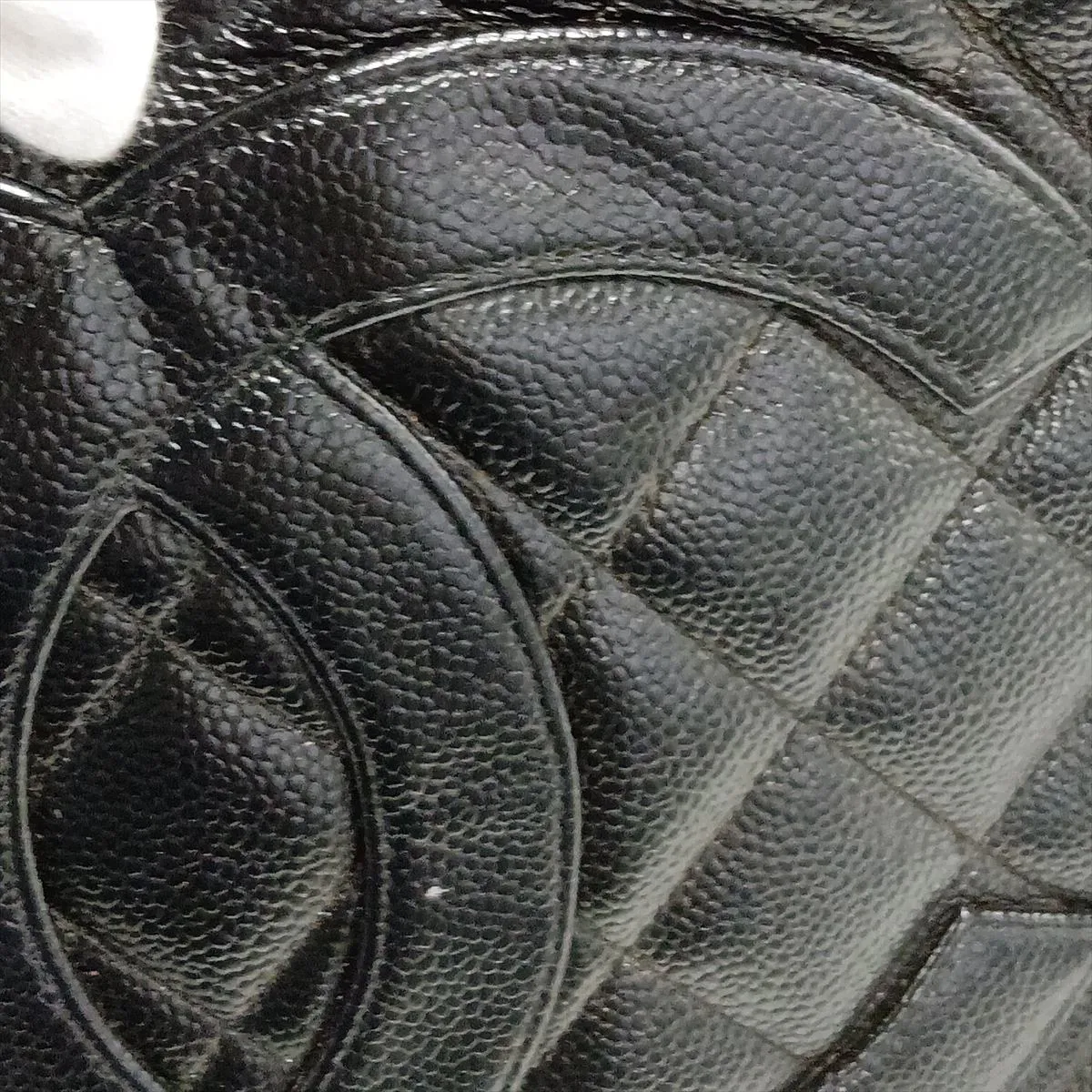 reissue caviar leather tote bag, black with gold hardware. — view 14