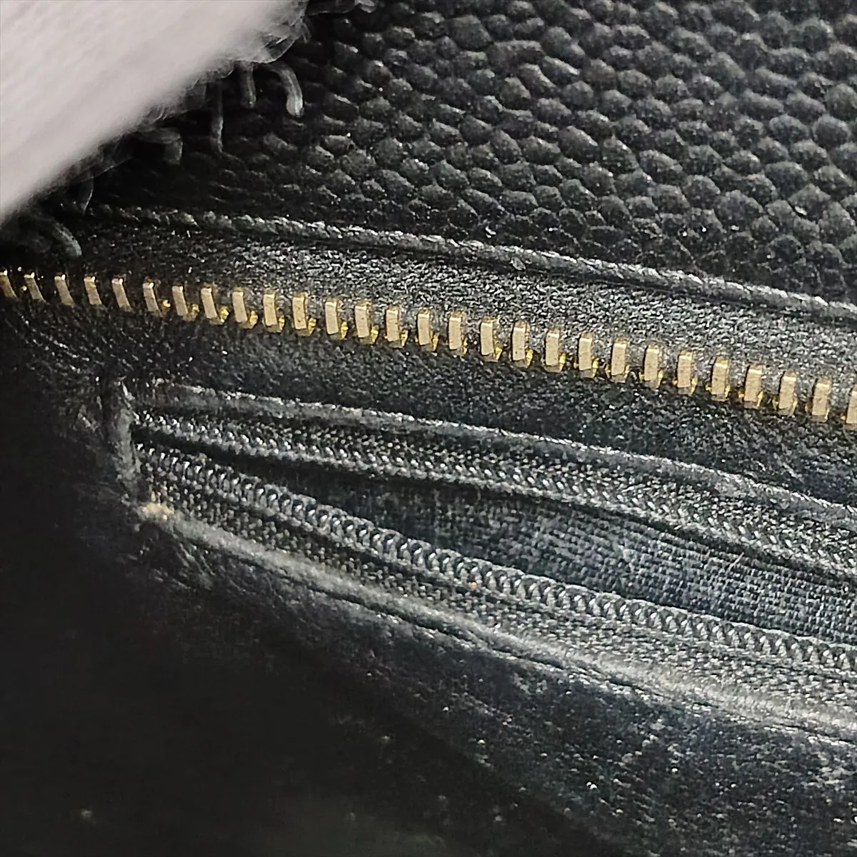 reissue caviar leather tote bag, black with gold hardware. — view 15