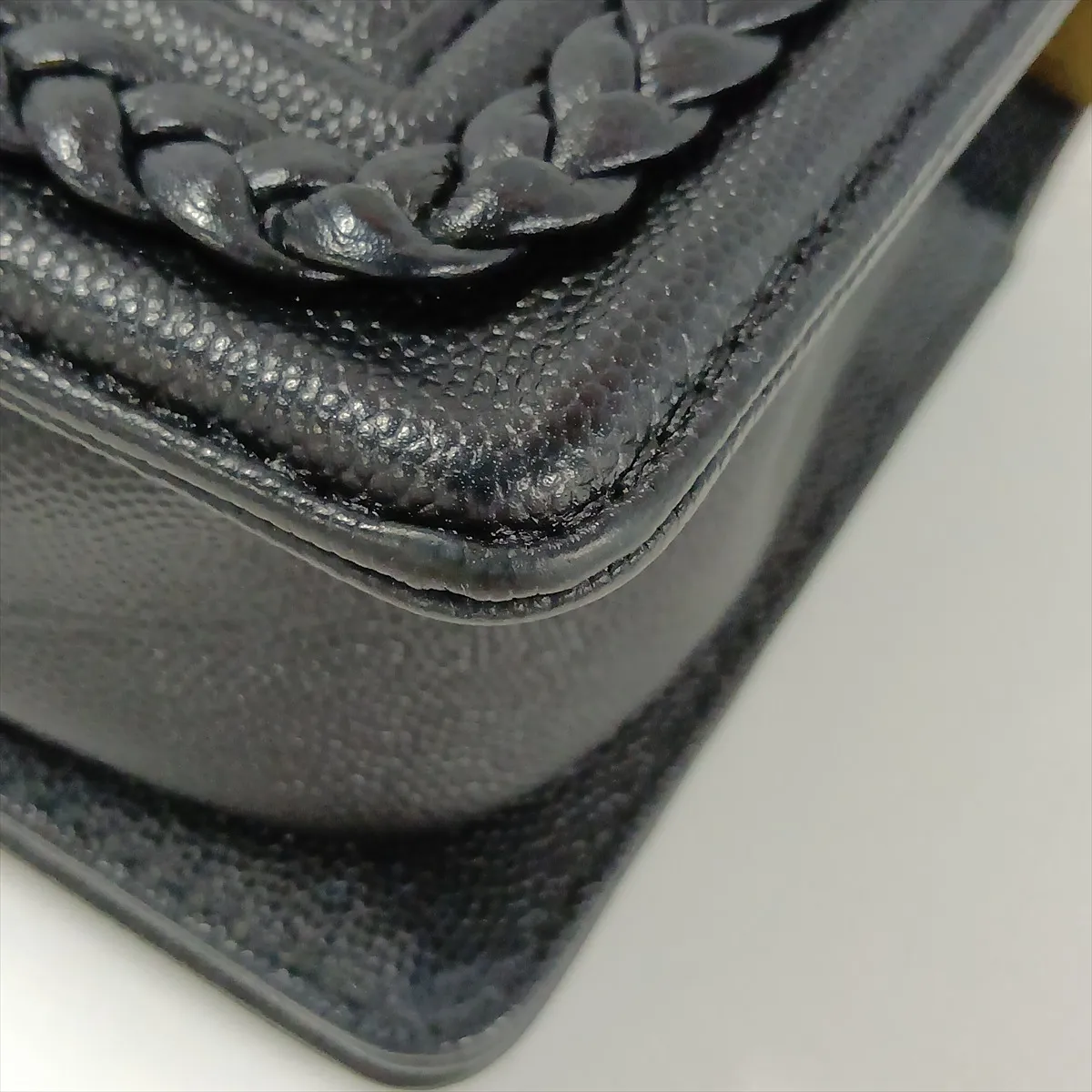 Boy Chanel 20 Small Caviar Skin Chain Shoulder Bag, Black with Gold Hardware, 25088323, Serial Number , A67085 — view 12
