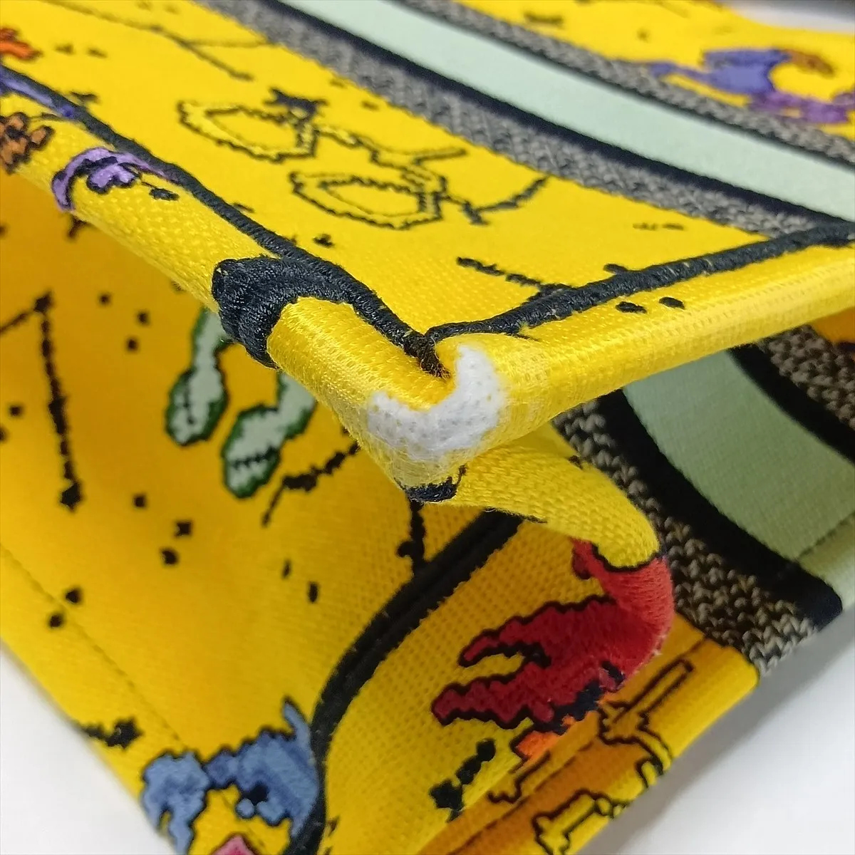 Book Tote Small Canvas Handbag, Yellow — view 11