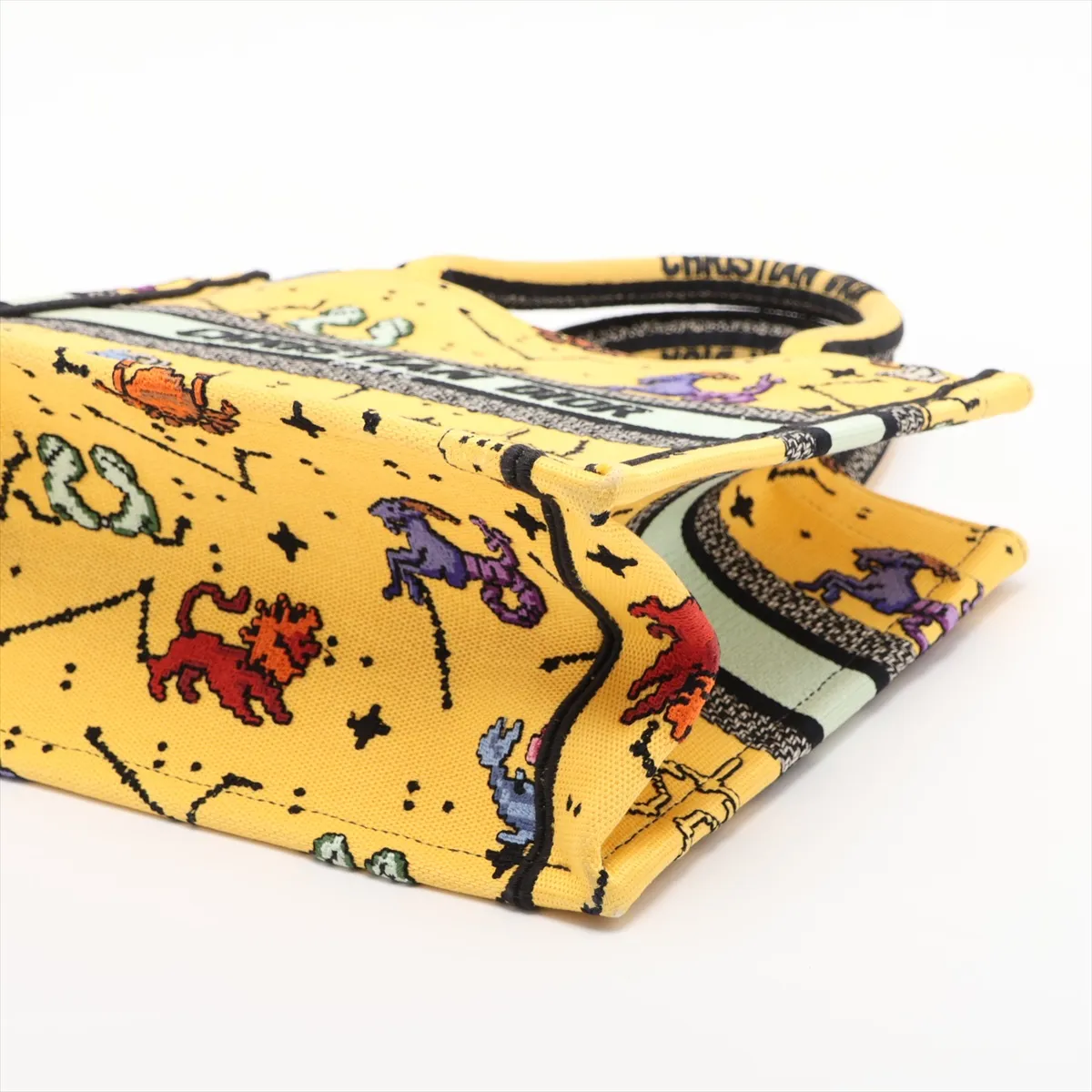 Book Tote Small Canvas Handbag, Yellow — view 3