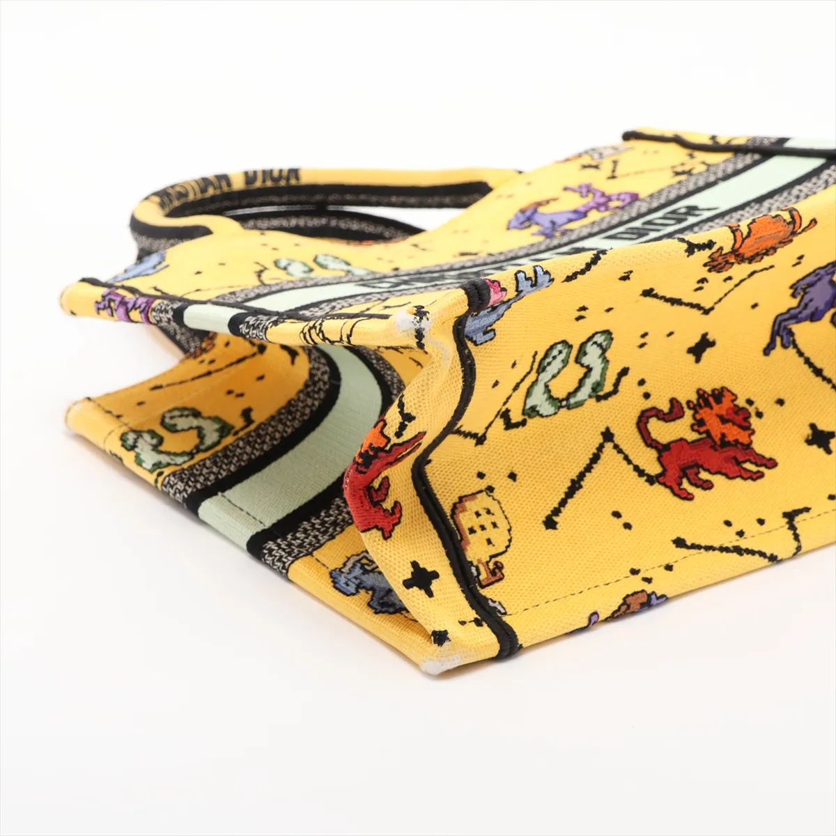 Book Tote Small Canvas Handbag, Yellow — view 4
