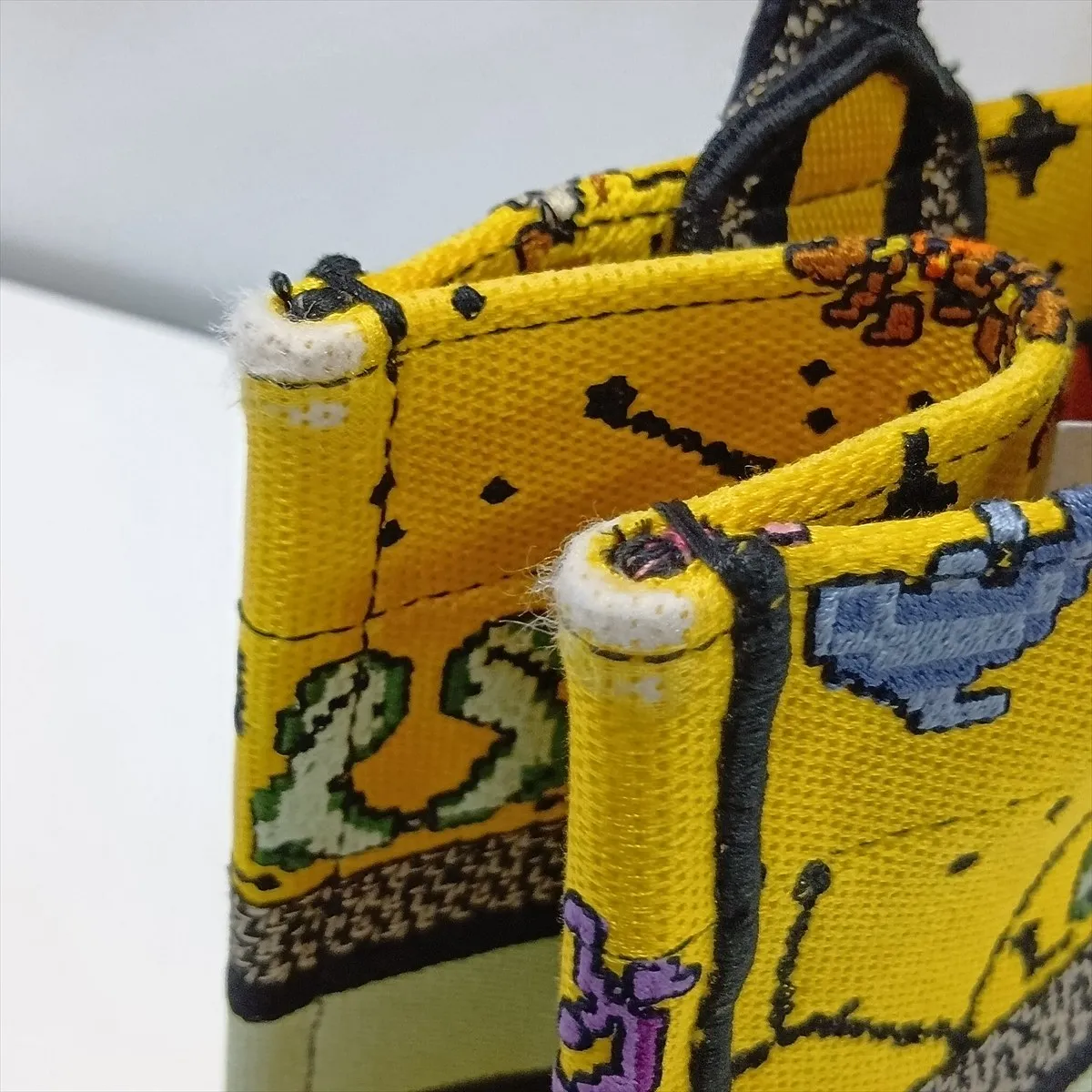 Book Tote Small Canvas Handbag, Yellow — view 10