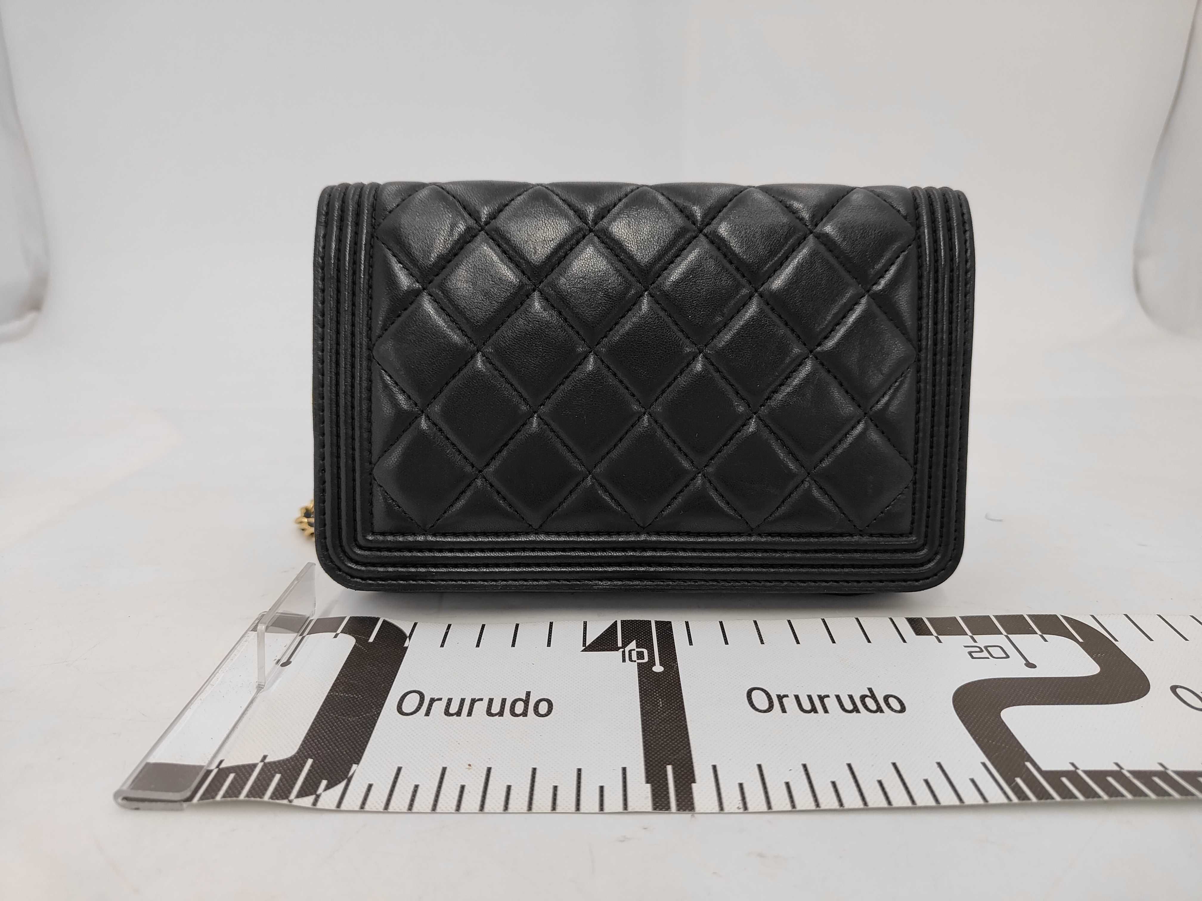 Boy Chanel Chain Wallet, Black Lambskin, Gold Hardware, Shoulder Bag — view 2