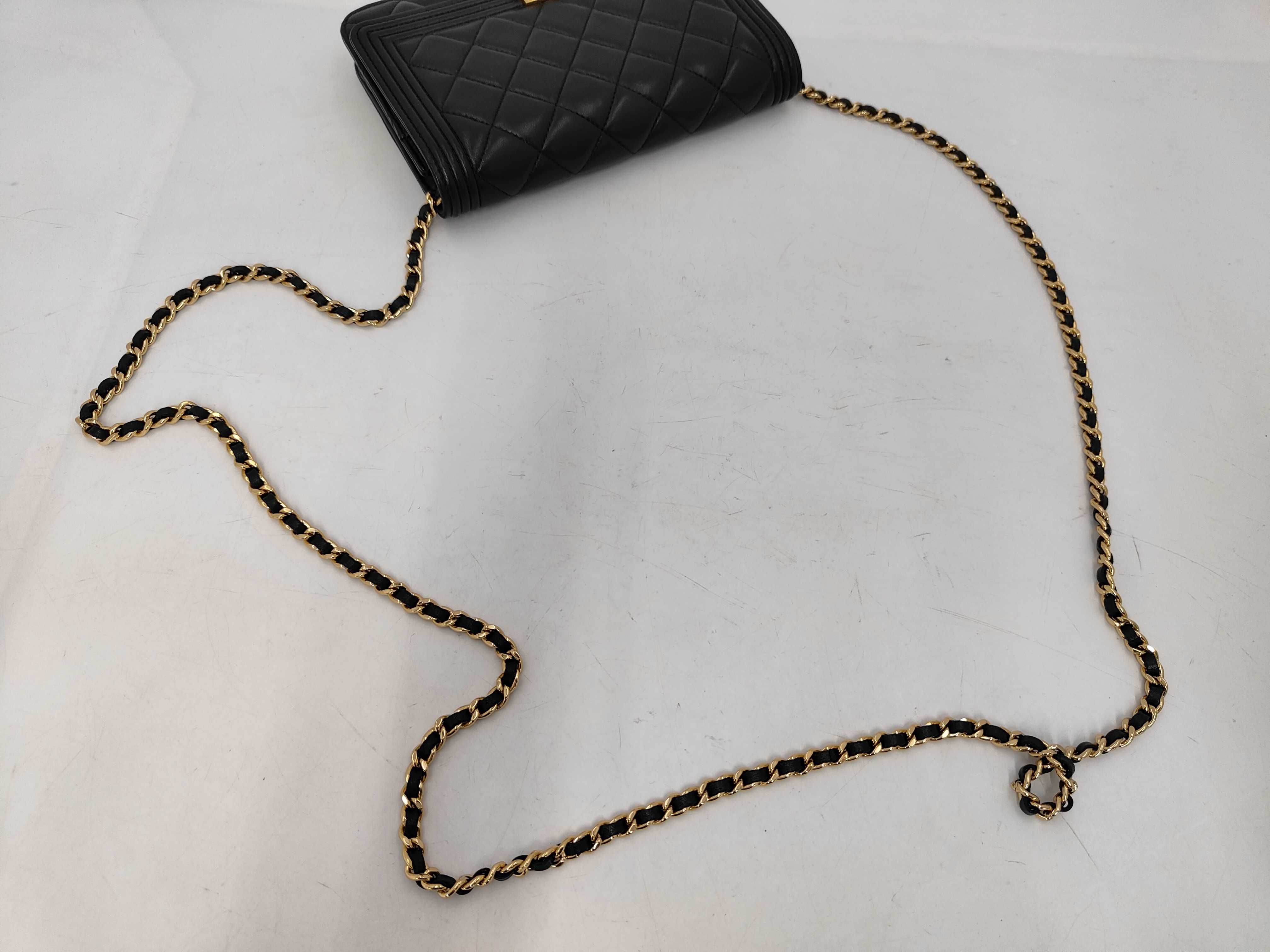 Boy Chanel Chain Wallet, Black Lambskin, Gold Hardware, Shoulder Bag — view 3