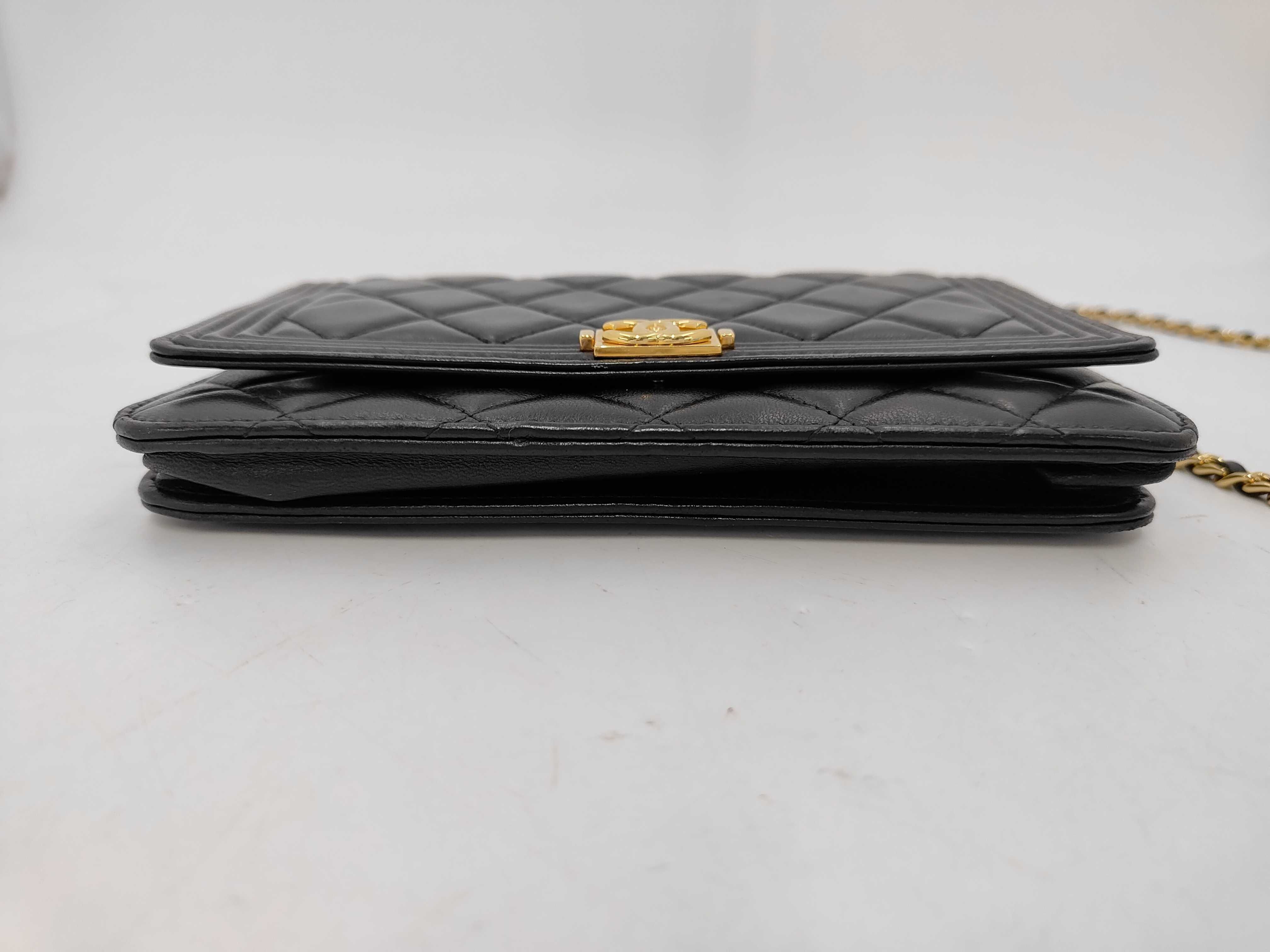 Boy Chanel Chain Wallet, Black Lambskin, Gold Hardware, Shoulder Bag — view 5