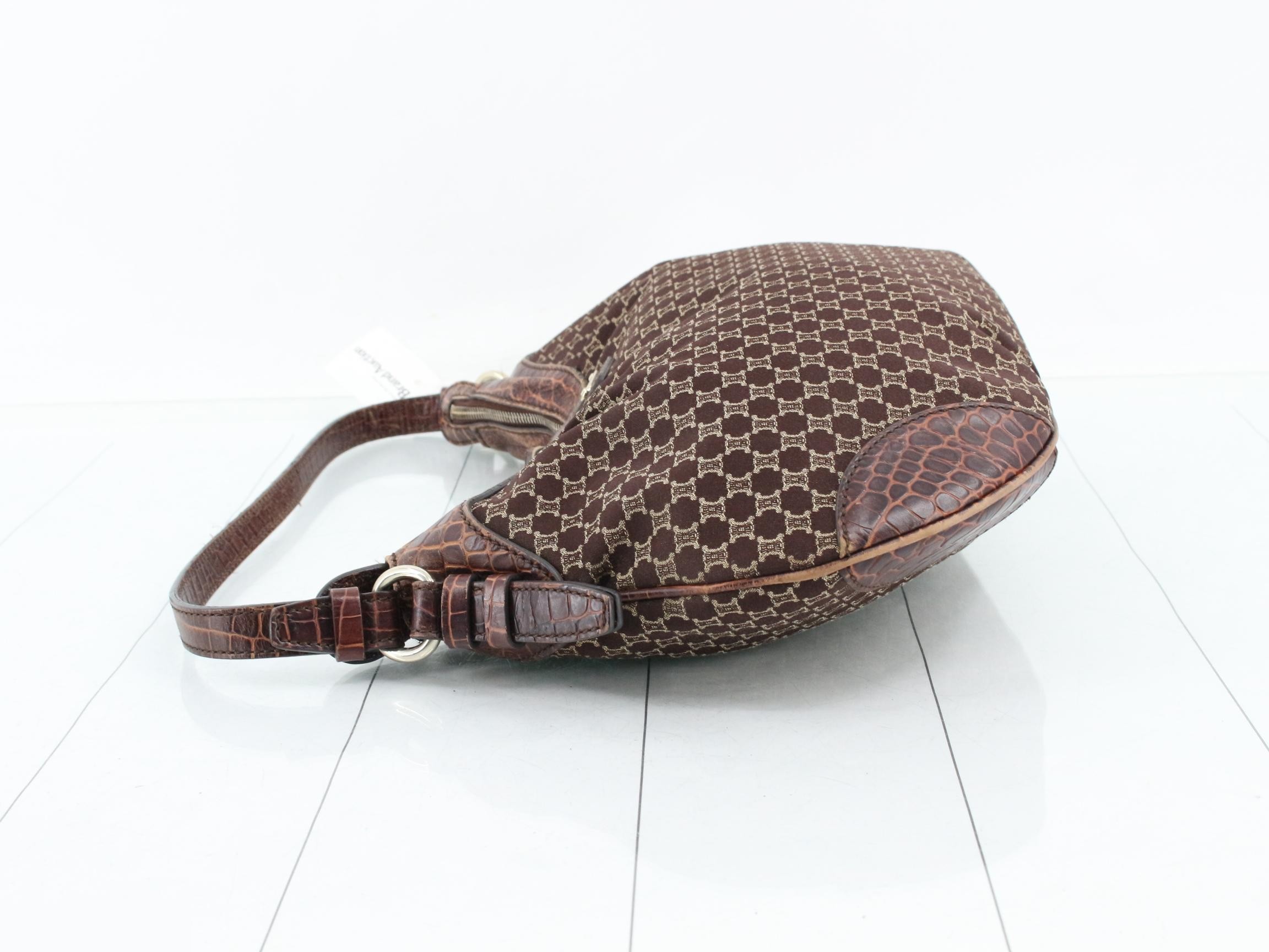 Macadam pattern shoulder bag, crocodile leather, half-moon design. — view 4