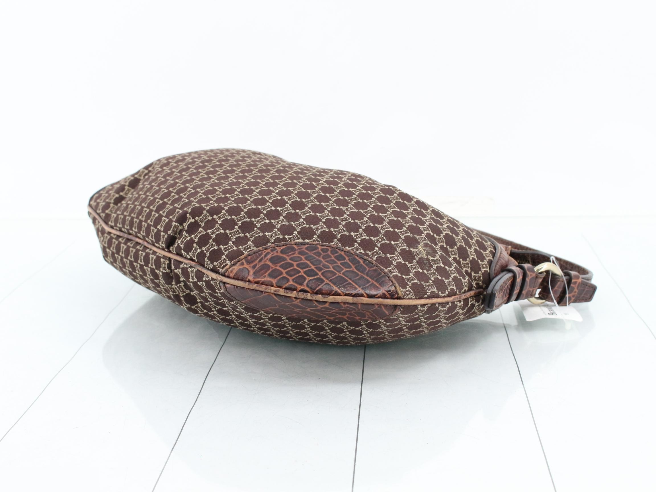 Macadam pattern shoulder bag, crocodile leather, half-moon design. — view 6