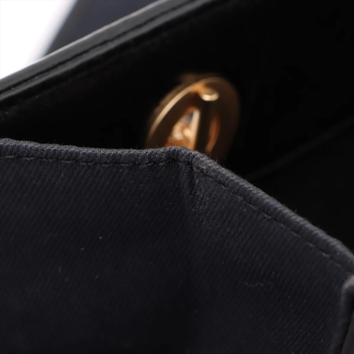 Icon Line Canvas x Leather Chain Tote Bag Navy Gold Hardware 7830381 No. 7 — view 11