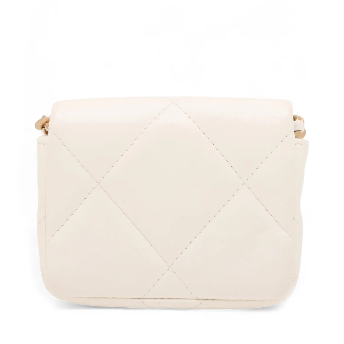 19 Lambskin Chain Shoulder Bag White Gold x Silver Hardware 31843155 31s — view 2