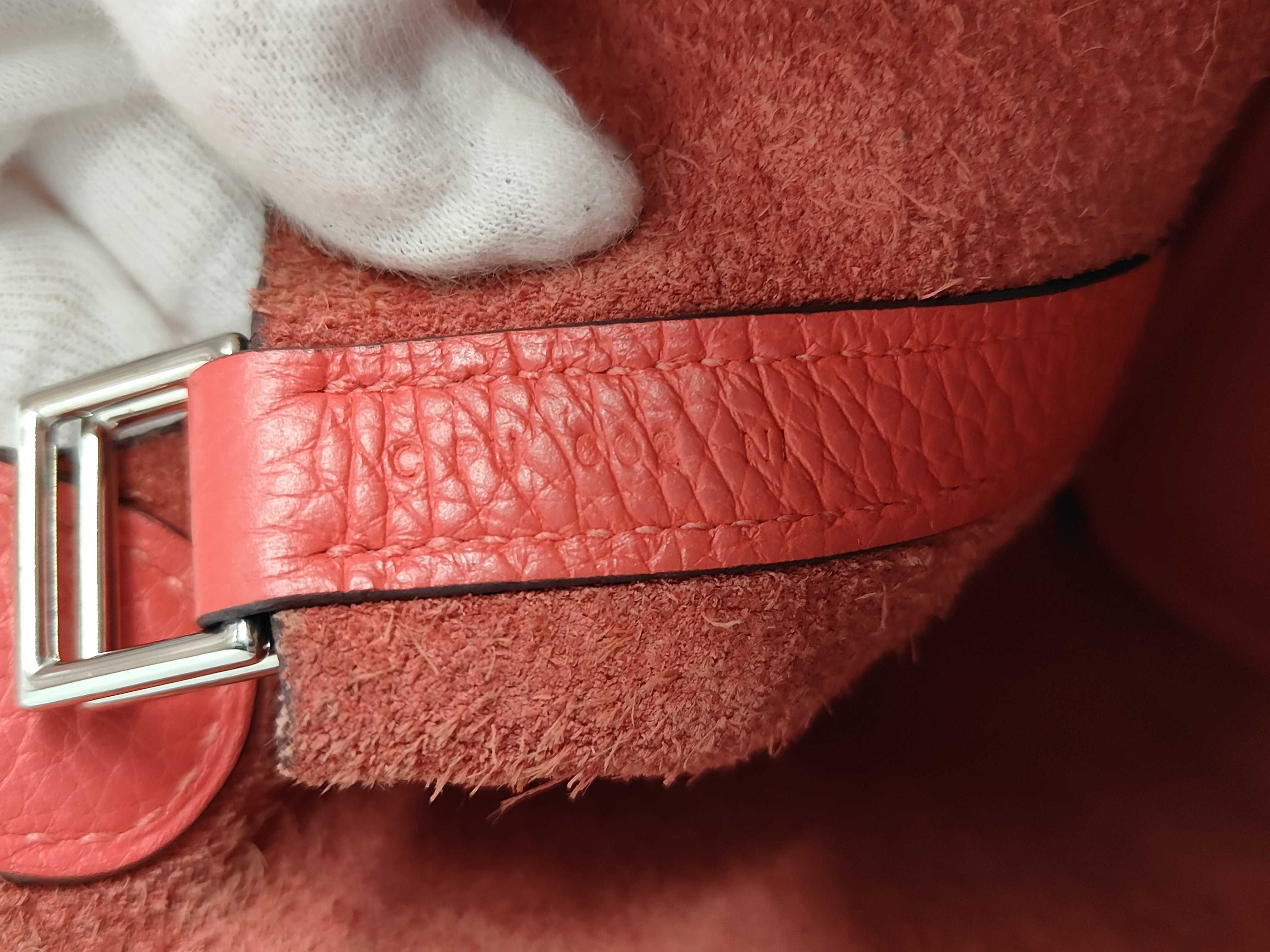 Picotin Lock PM Taurillon Clemence Leather/Bougainvillea Silver Hardware C Stamp Handbag — view 10