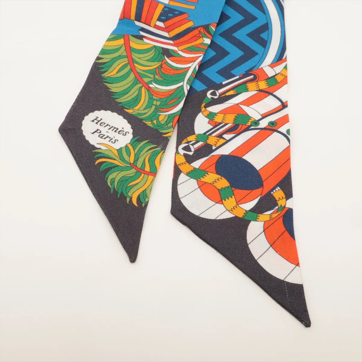 Twilly "De l'Ombrelle aux Duels Vieux" (Duel with a Cane and Umbrella) Scarf, Silk, Multicolor, Shows signs of wear, — view 2