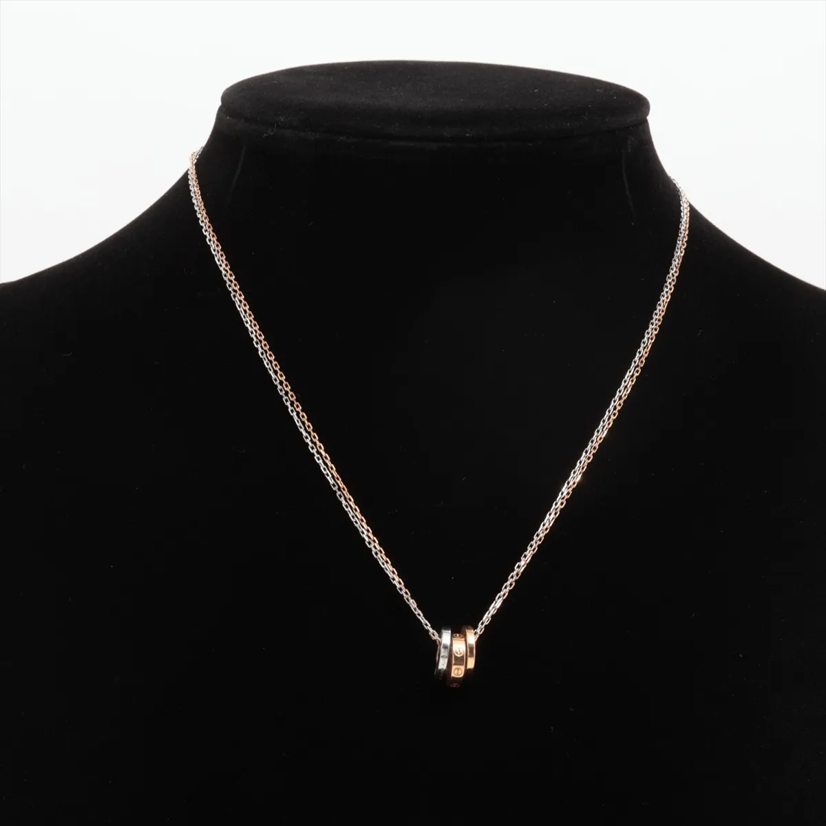 Love Three Hoop 6-Diamond Necklace 750 (PG x WG) 9.0g IDZ499 — view 5