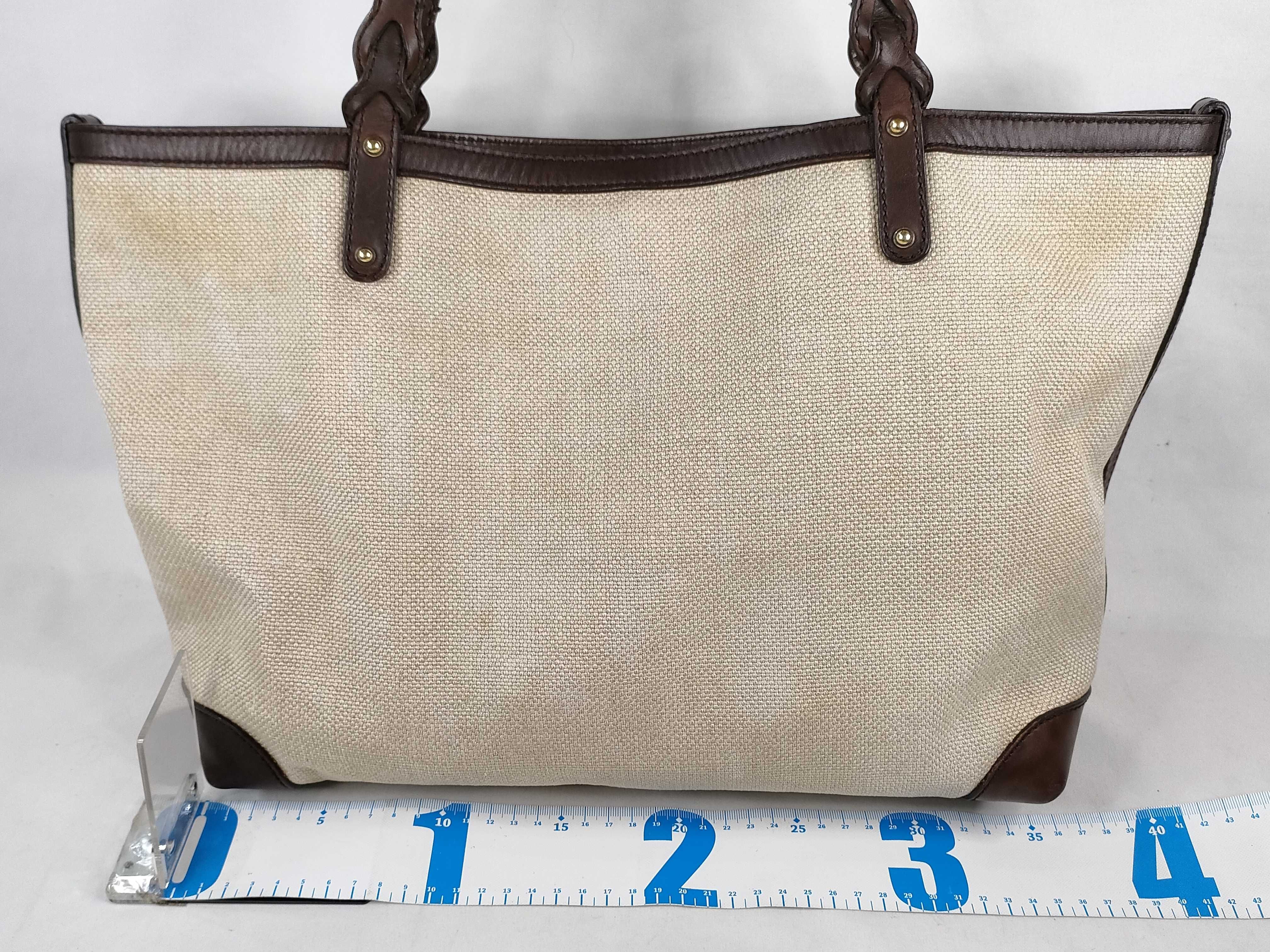 Canvas Tote Bag with Printed Logo, Brown — view 2
