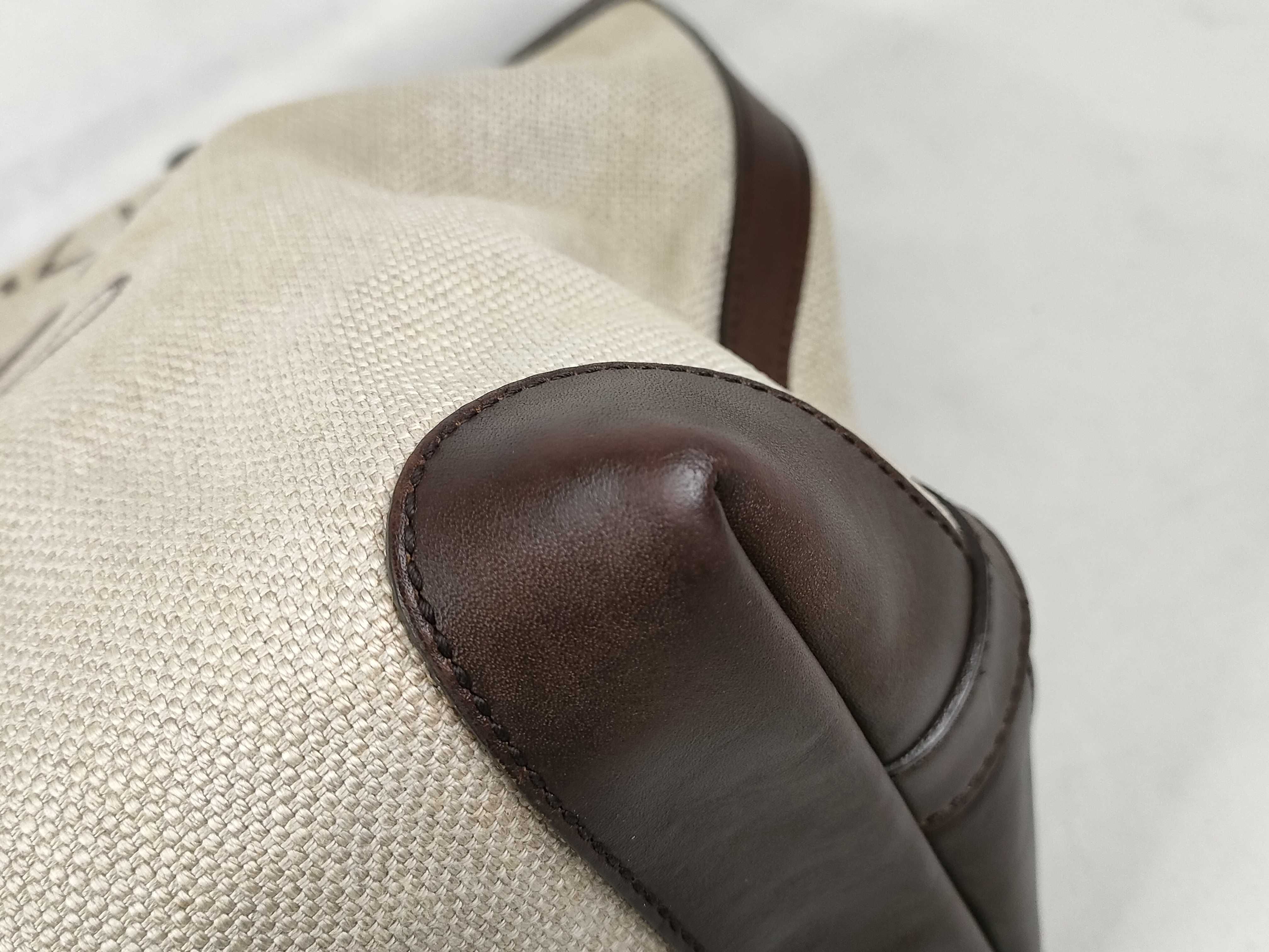 Canvas Tote Bag with Printed Logo, Brown — view 6